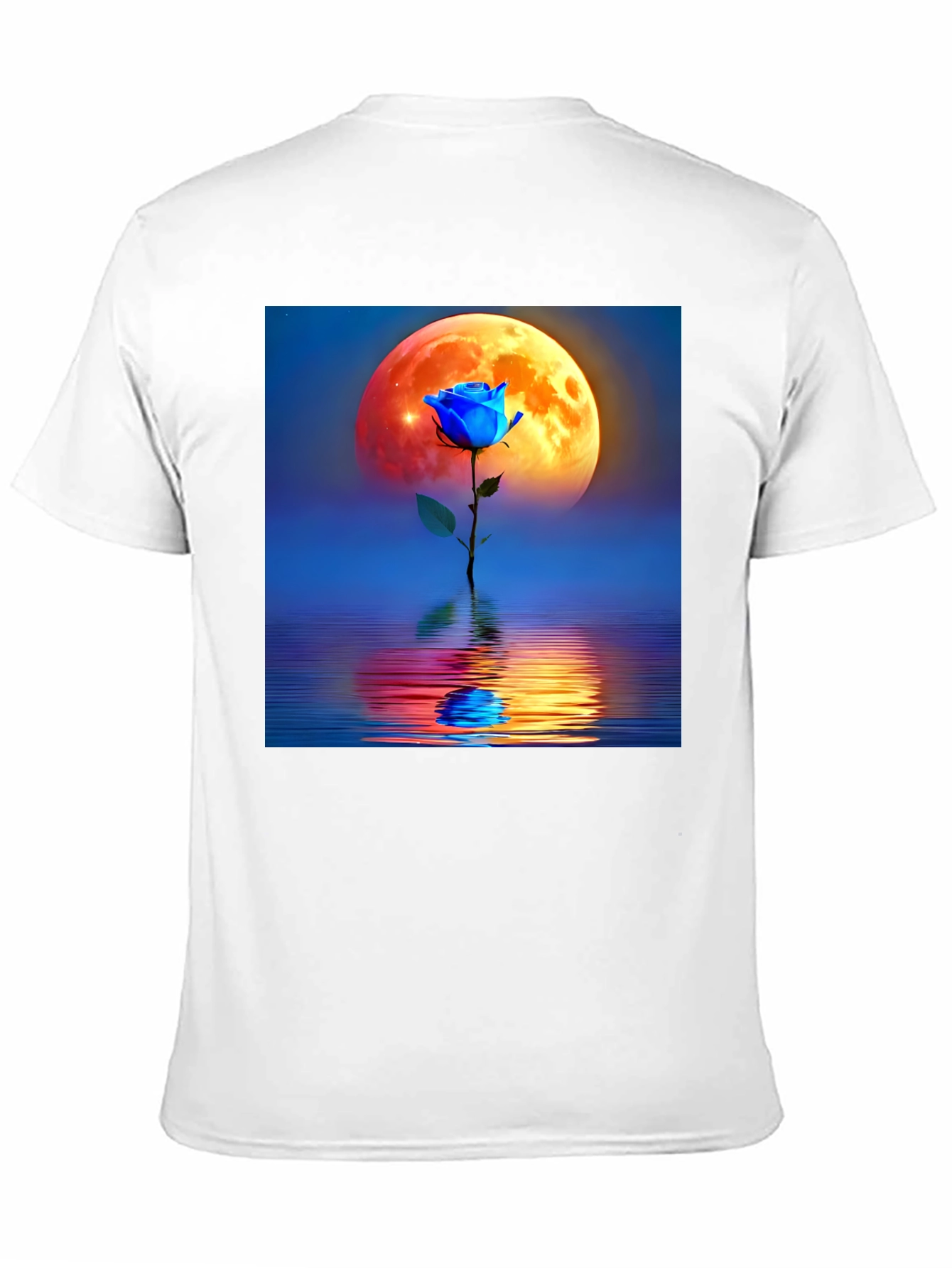 Black Blue Rose Moon Graphic Tee view 11