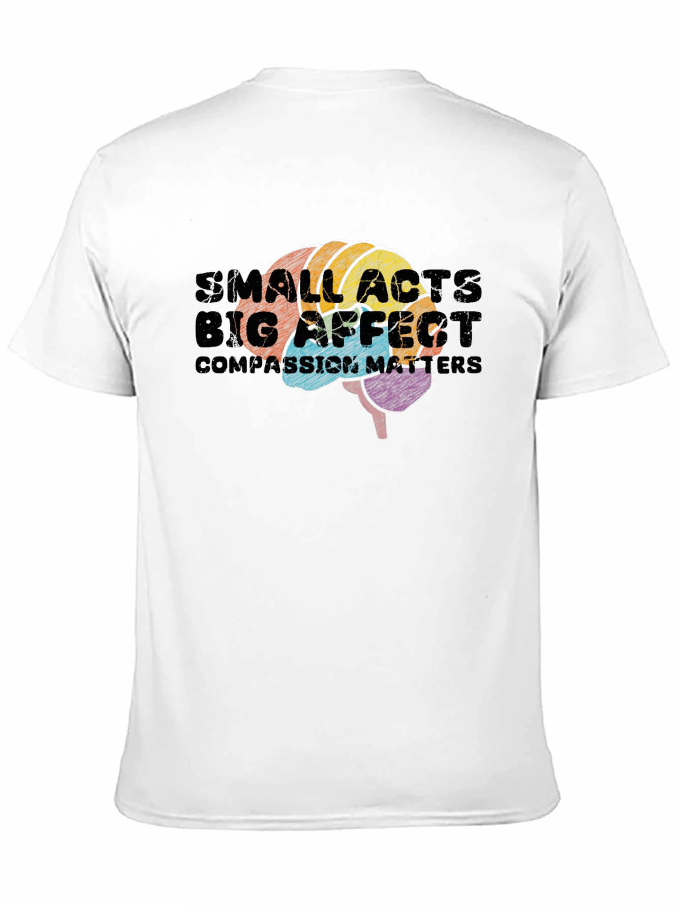 Black Small Acts, Big Affect Brain Graphic T-Shirt view 11