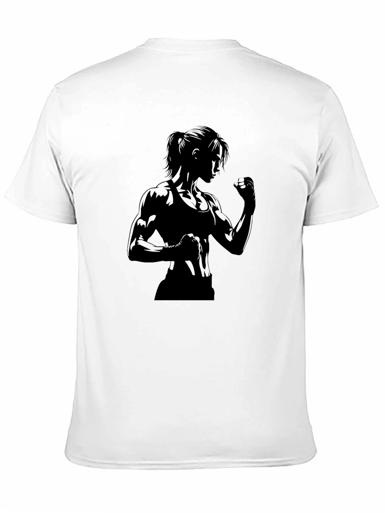 Black Black Graphic Tee: Strong Woman Silhouette view 11
