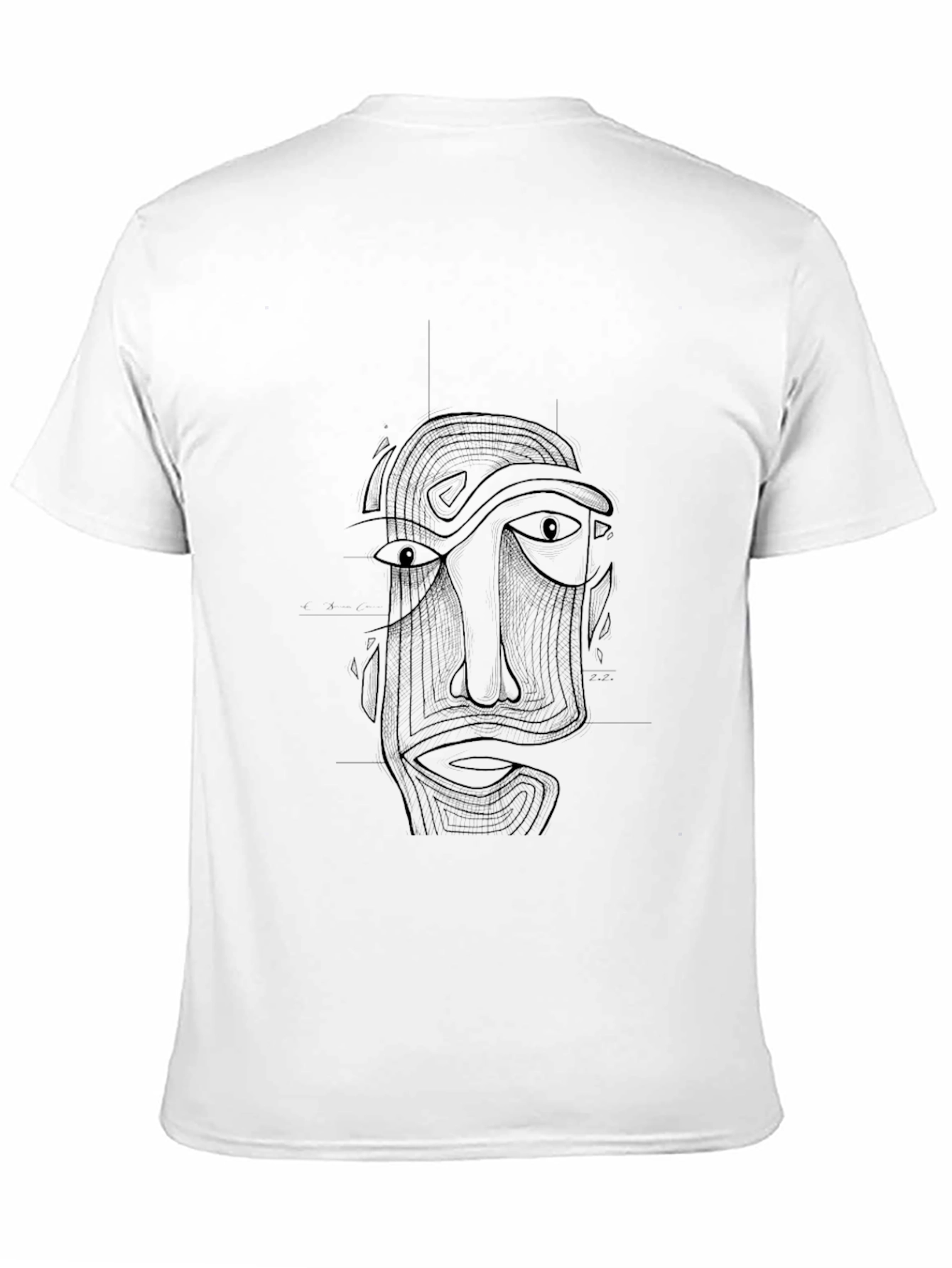 Black Abstract Face Graphic Tee - Modern Art T-Shirt view 11