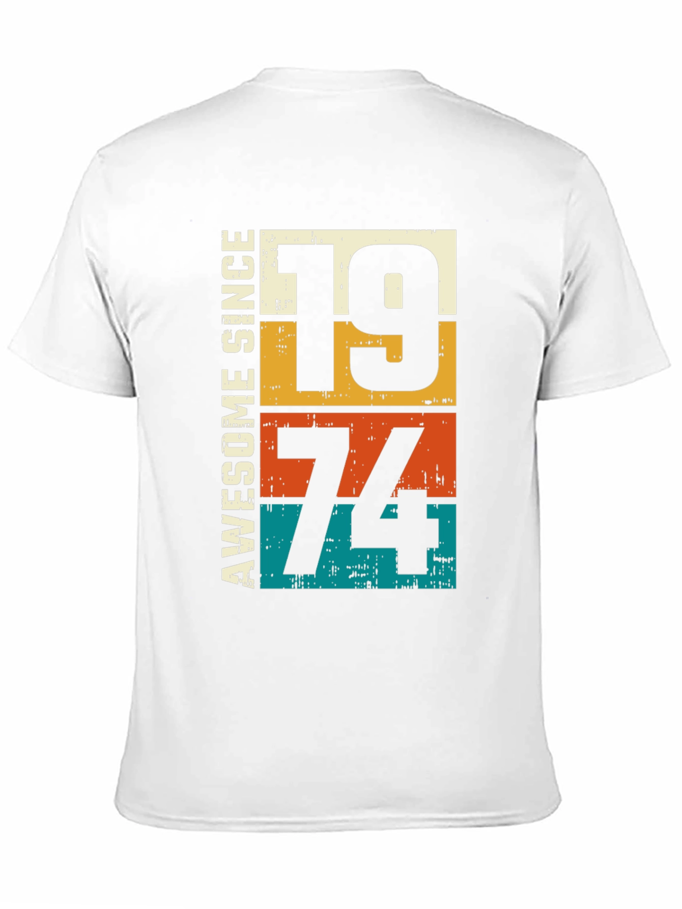 Black Awesome Since 1974 Birthday Graphic T-Shirt view 11