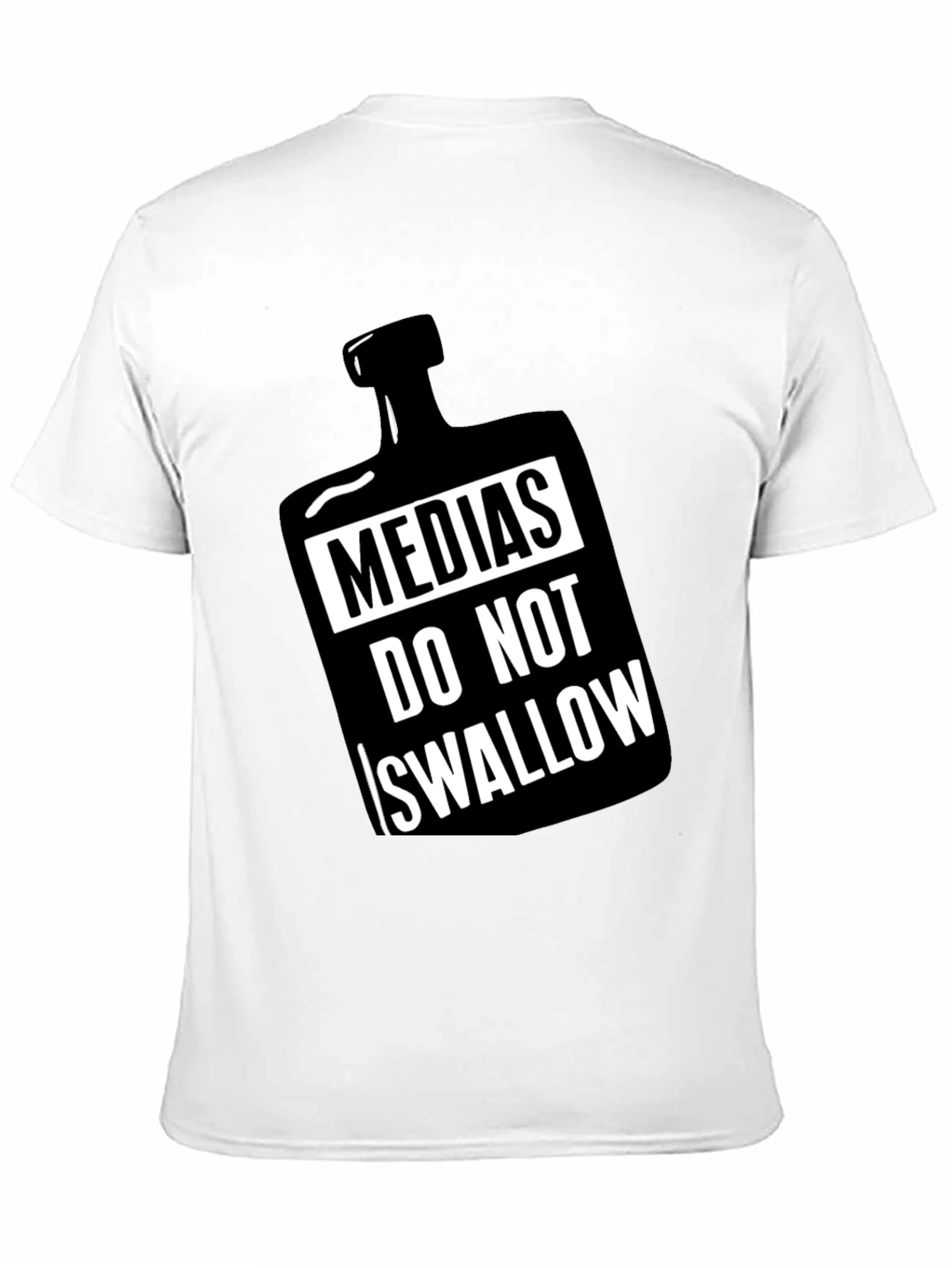 Black Medias Do Not Swallow Graphic Black T-Shirt view 11