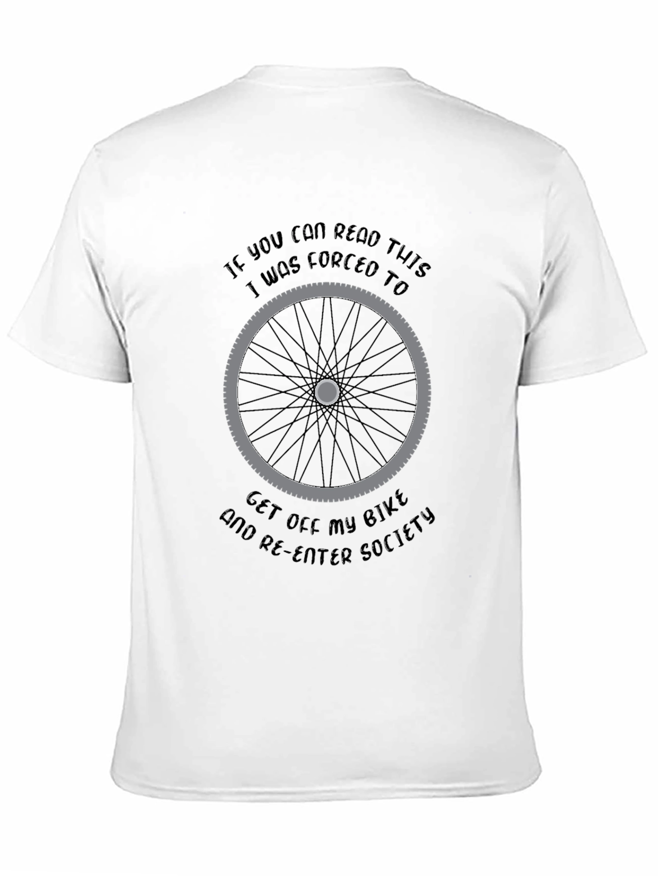Black Funny Biker T-Shirt: Forced to Re-Enter Society view 11