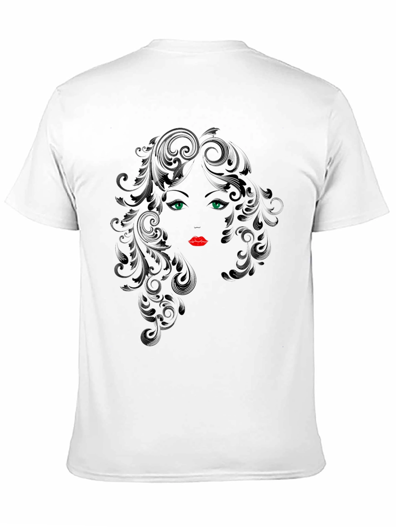 Black Elegant Woman Face Graphic Black T-Shirt view 11