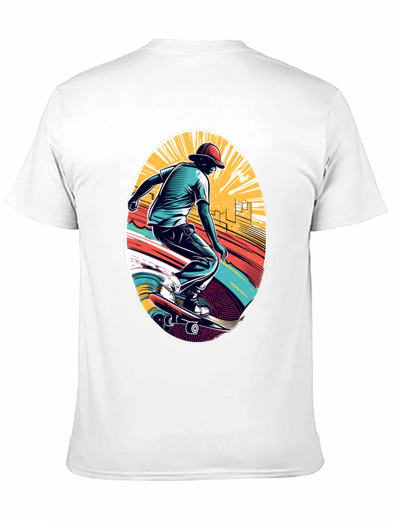 Black Skateboarder Graphic Black T-Shirt view 11