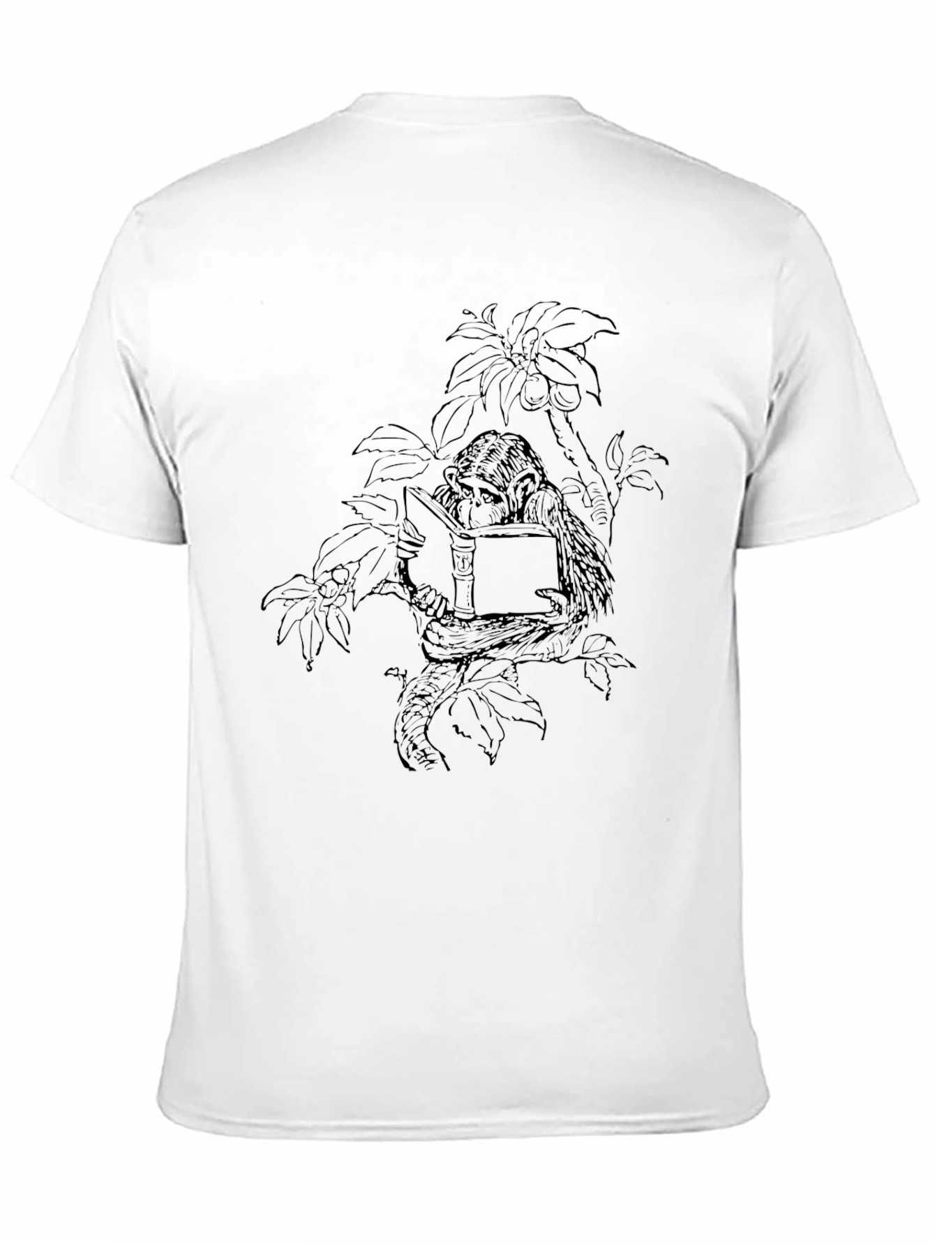 Black Monkey Reading Book Graphic Tee view 11