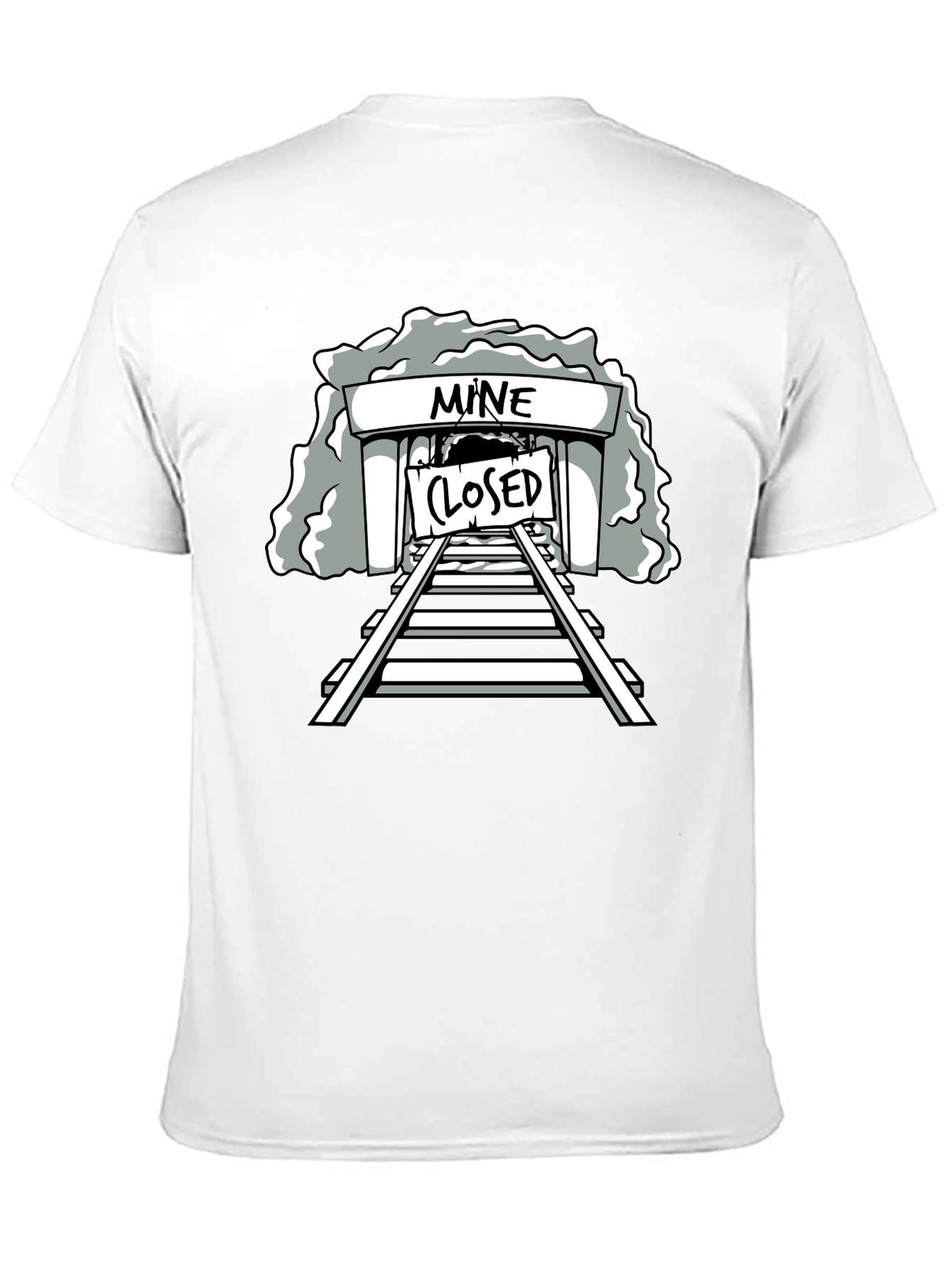 Black Mine Closed Graphic Tee - Black Cotton T-Shirt view 11