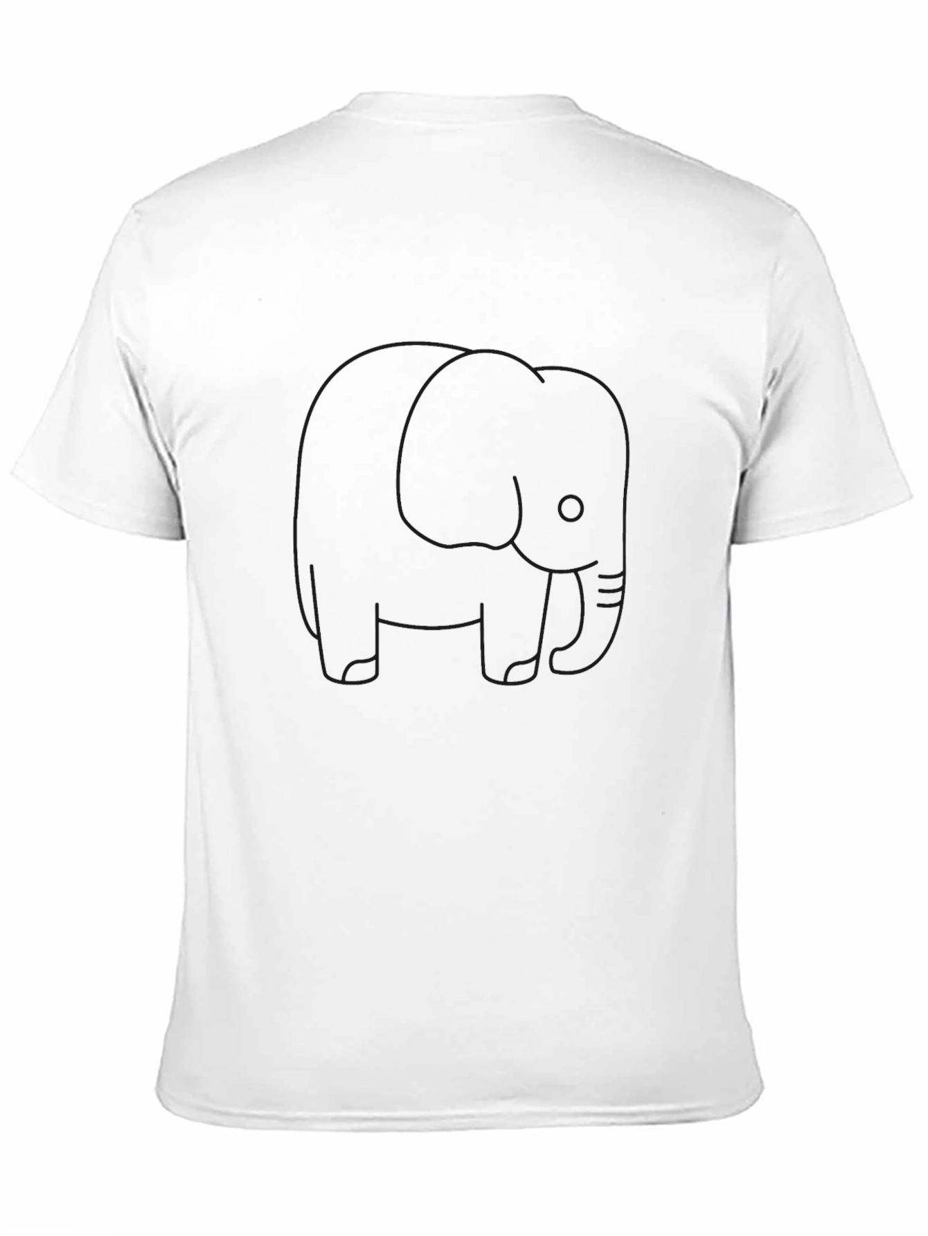 Black Black Elephant Outline T-Shirt view 11