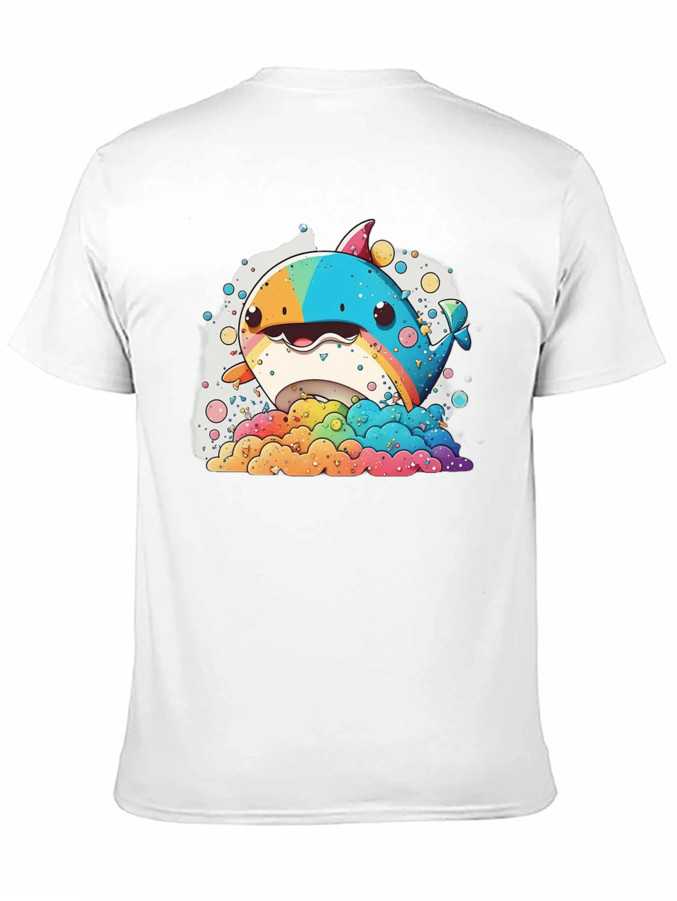 Black Rainbow Whale Graphic Tee - Fun & Colorful Design view 11
