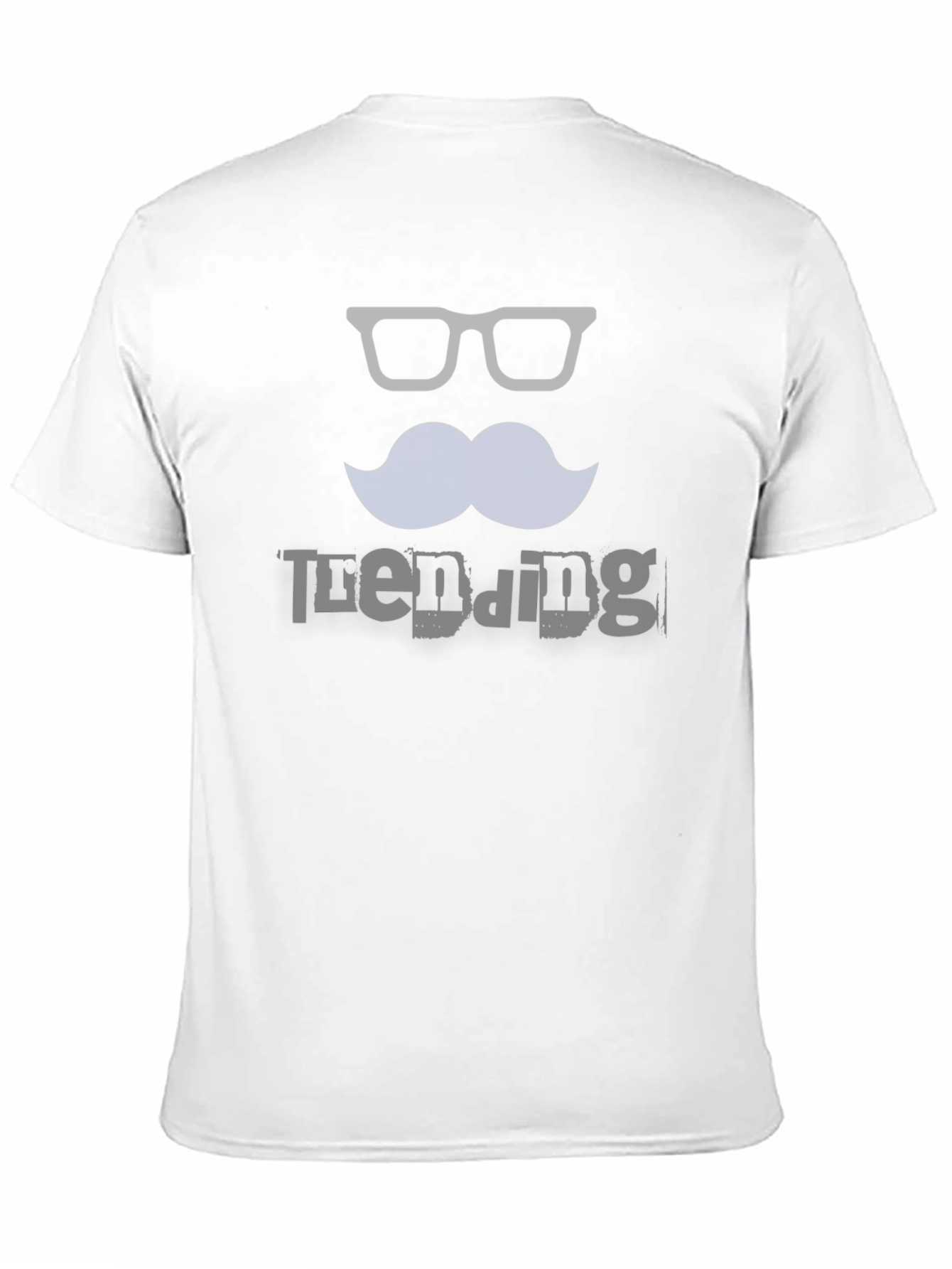 Black Trendy Mustache & Glasses Graphic Black T-Shirt view 11