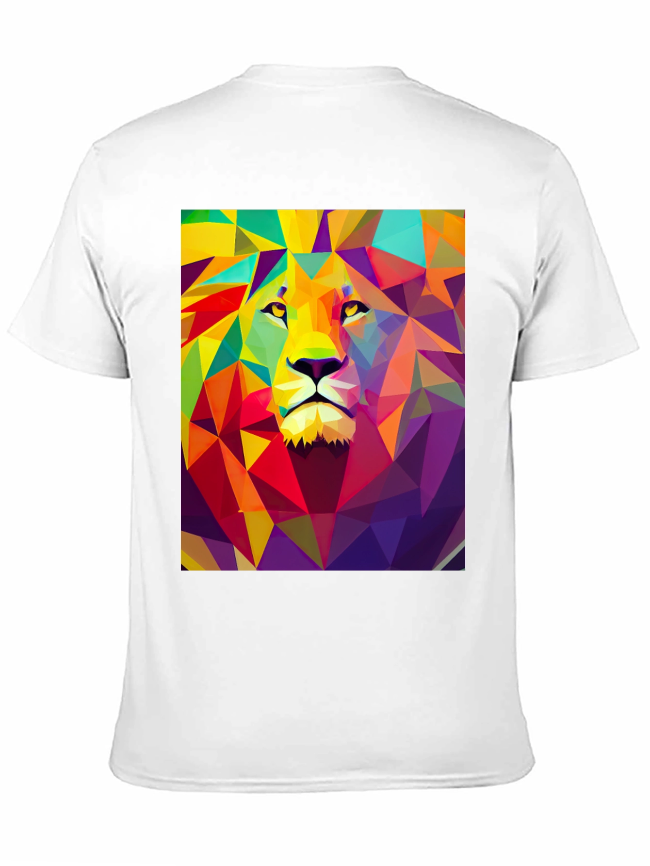 Black Geometric Lion Graphic Tee - Black Cotton Comfort view 11