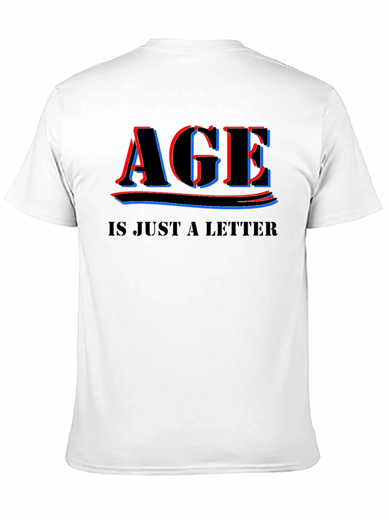 Black Age is Just a Letter T-Shirt - Black Crew Neck Tee view 11