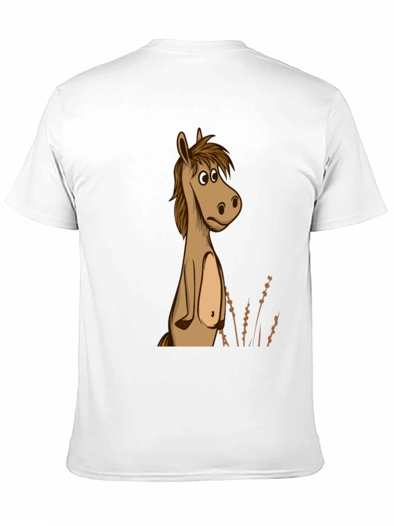 Black Funny Horse Cartoon Graphic Black T-Shirt view 11