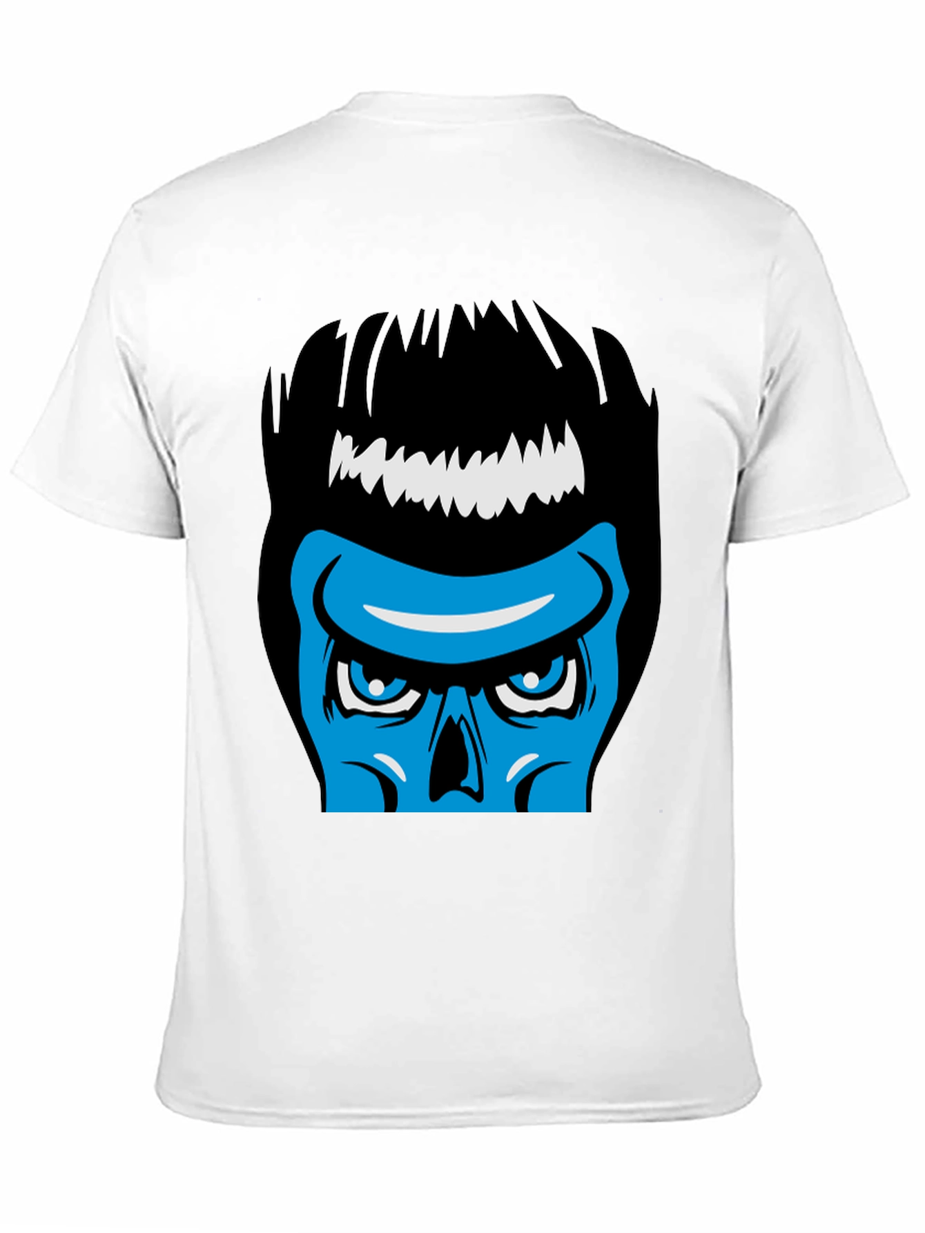 Black Blue Skull Graphic Black T-Shirt - Cool & Edgy Design view 11
