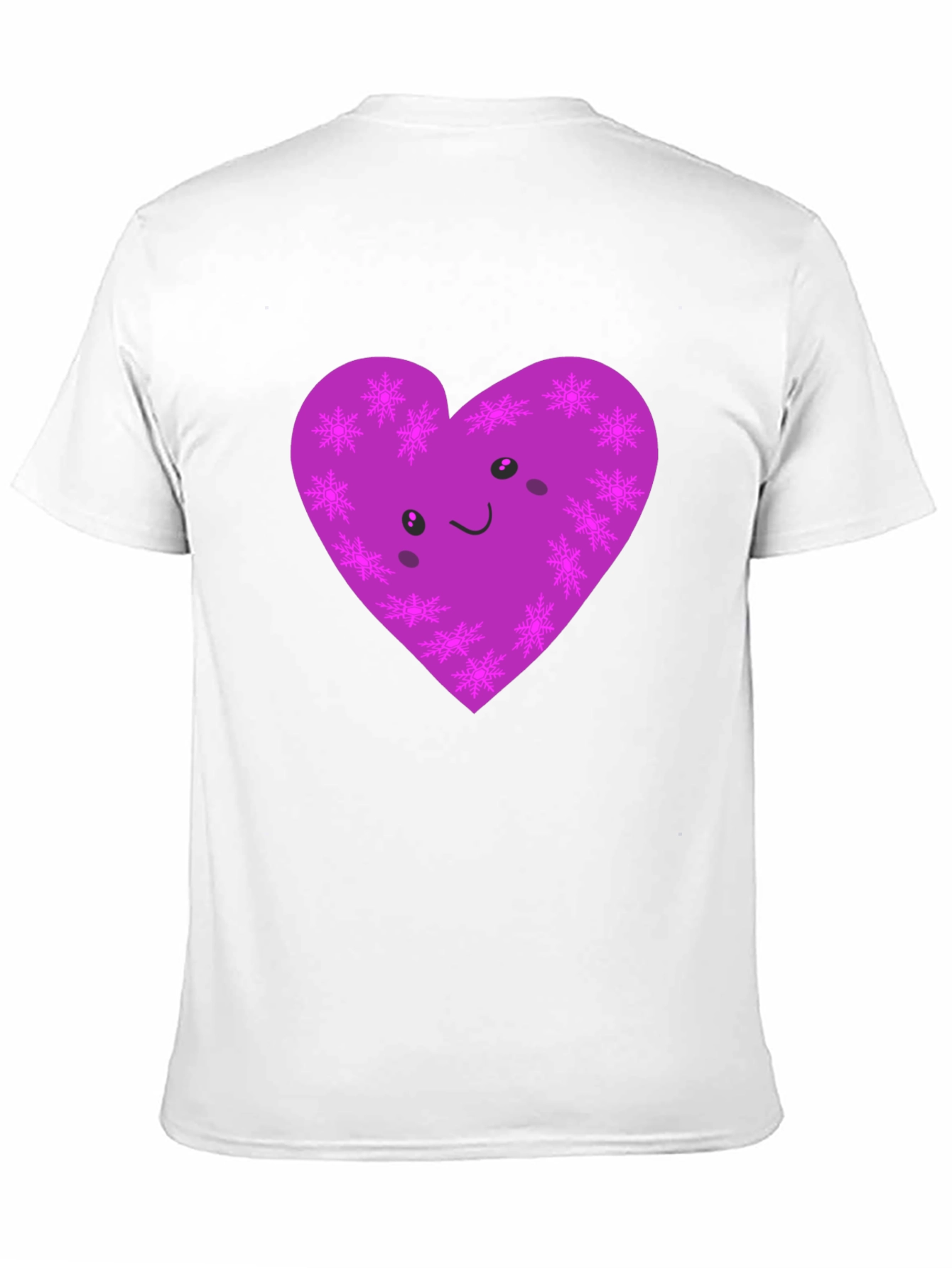 Black Cute Purple Snowflake Heart Graphic T-Shirt view 11