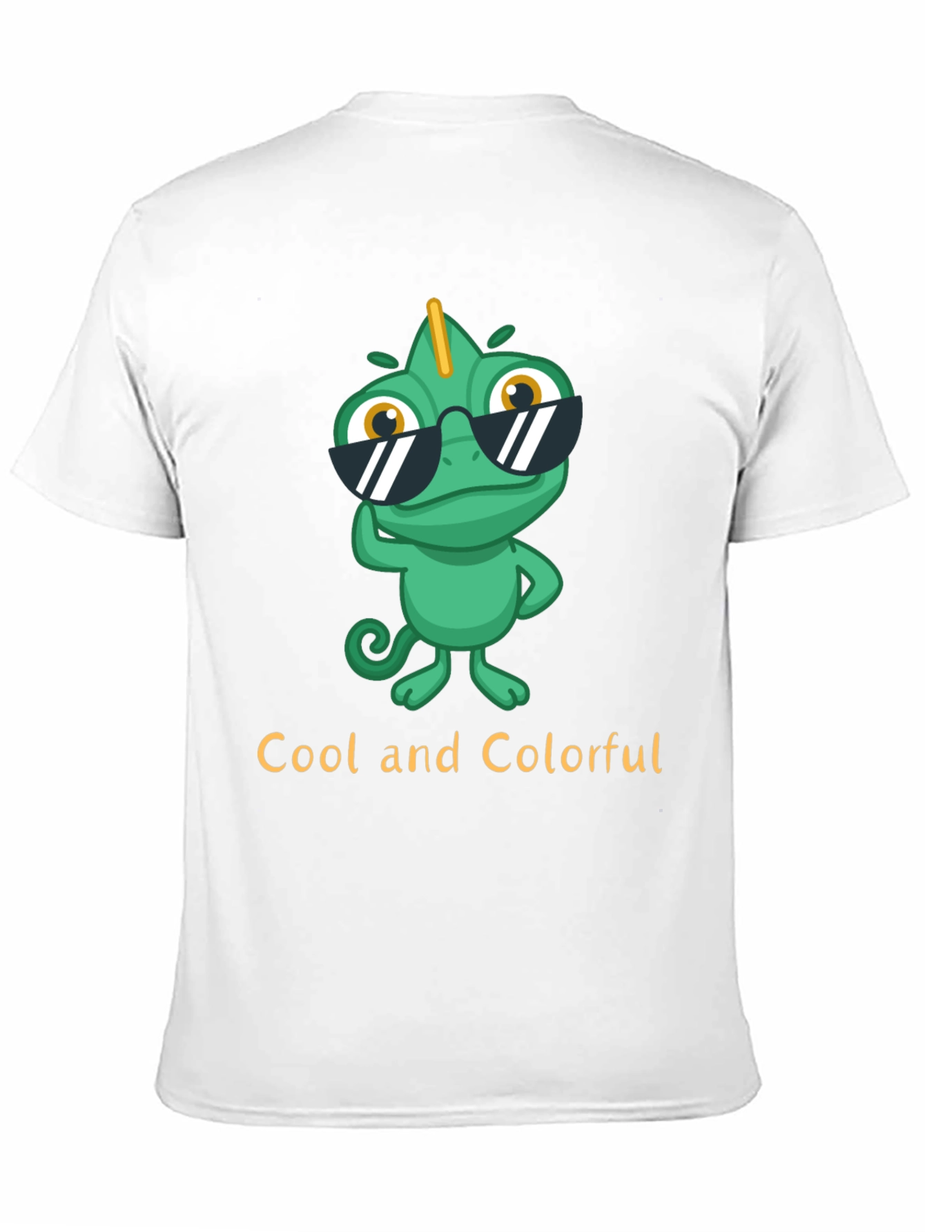 Black Cool Chameleon T-Shirt - Unique Colorful Design view 11