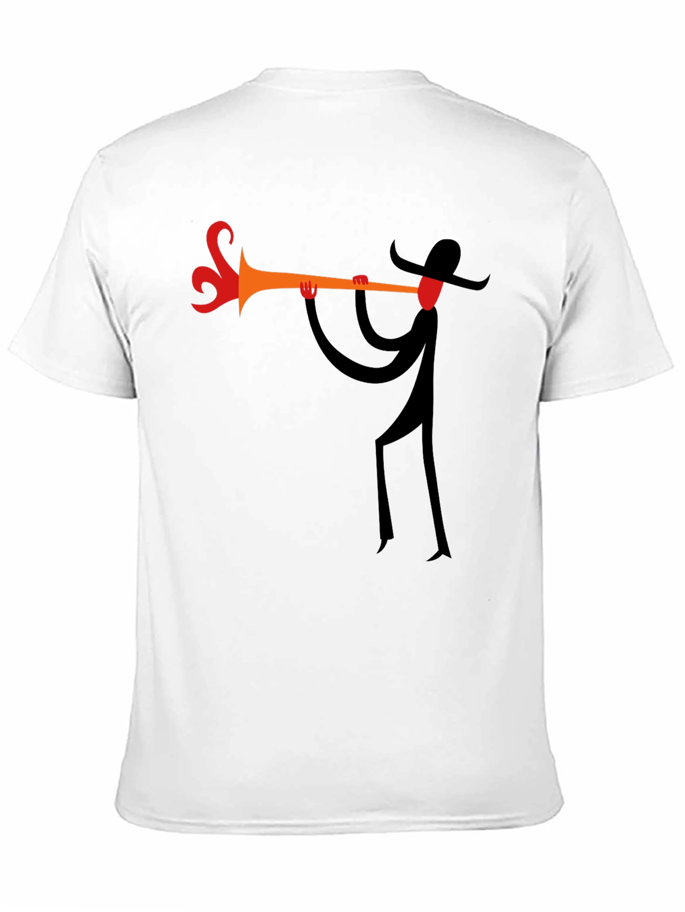 Black Abstract Trumpet Player Black T-Shirt view 11