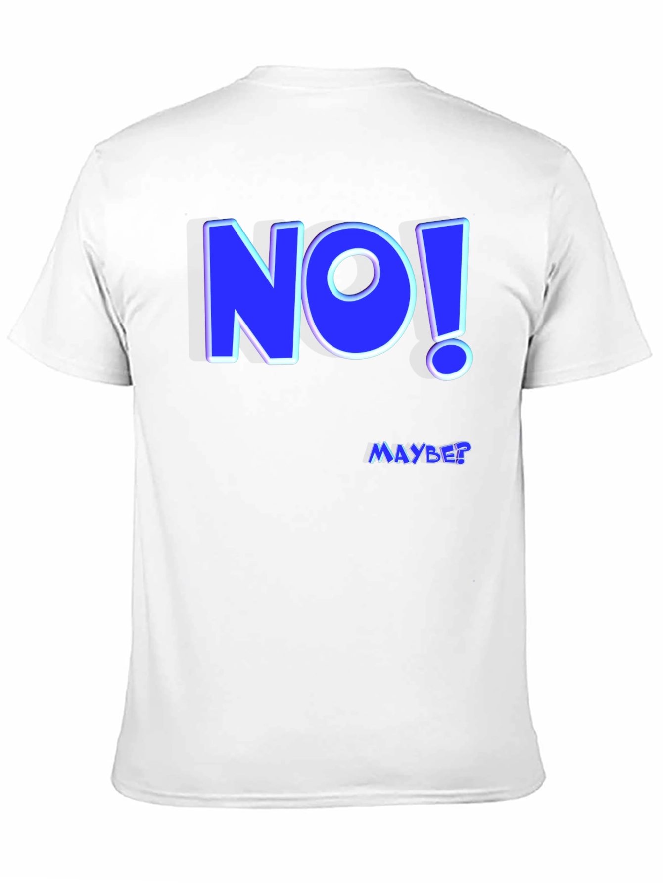 Black Funny "NO! MAYBE?" Graphic Tee - Men's Black T-Shirt view 11