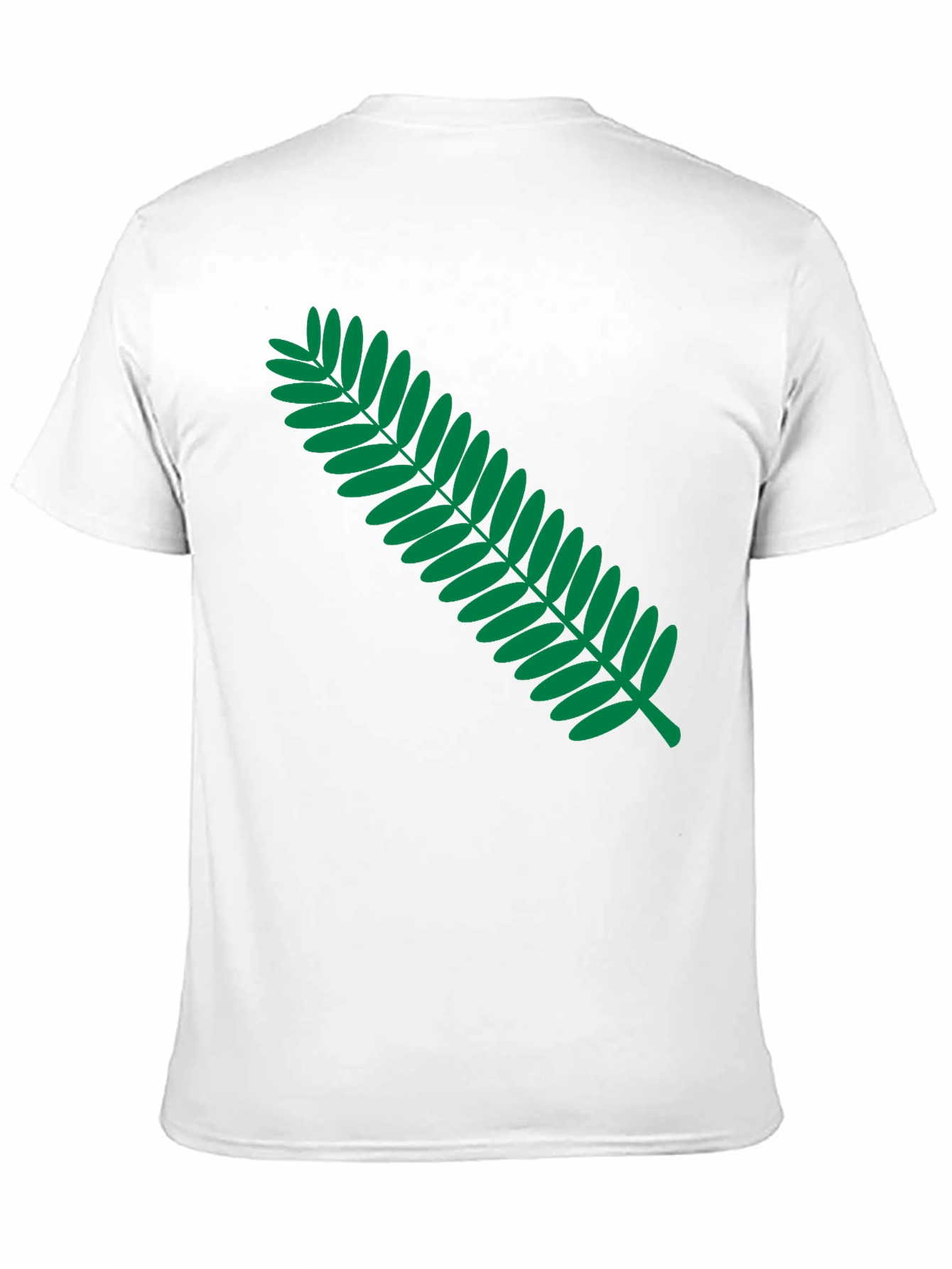 Black Black T-Shirt with Green Fern Graphic Print view 11