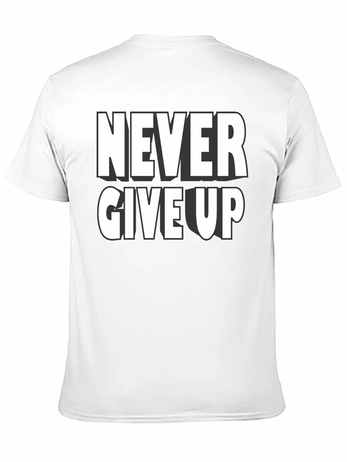 Black Never Give Up Graphic T-Shirt view 11