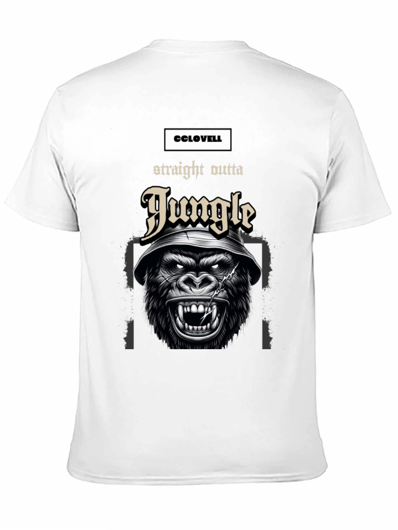 Black Straight Outta Jungle Gorilla Graphic Tee - Black view 11