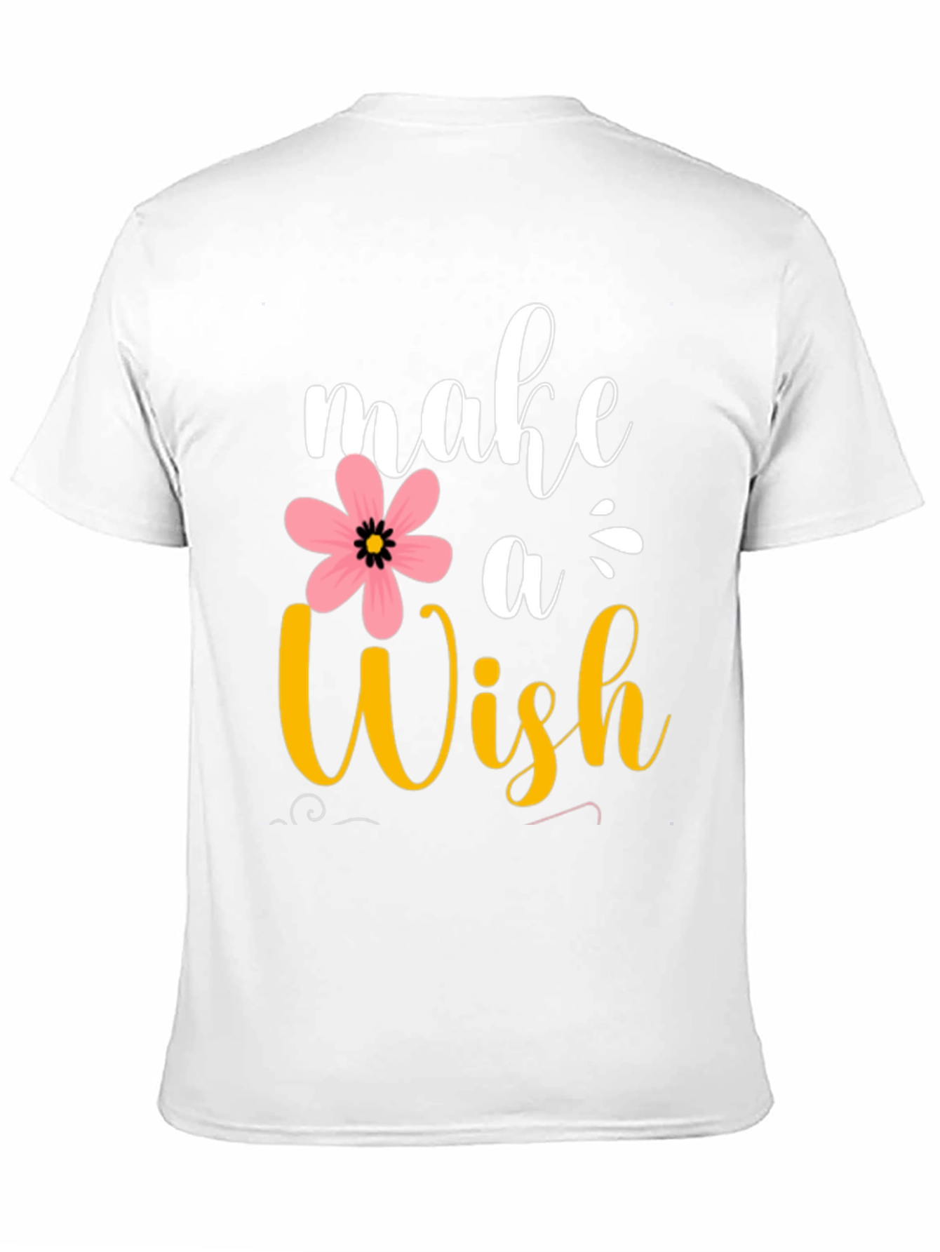 Black Make a Wish T-Shirt - Floral Design view 11