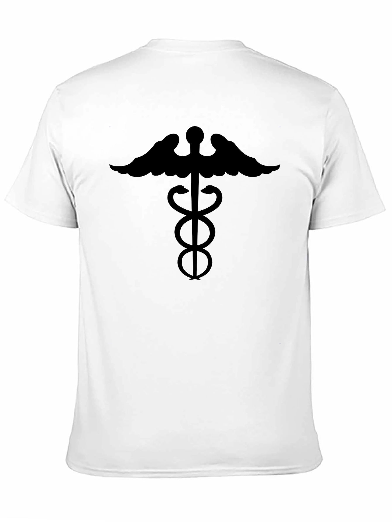 Black Caduceus Symbol Graphic T-Shirt view 11