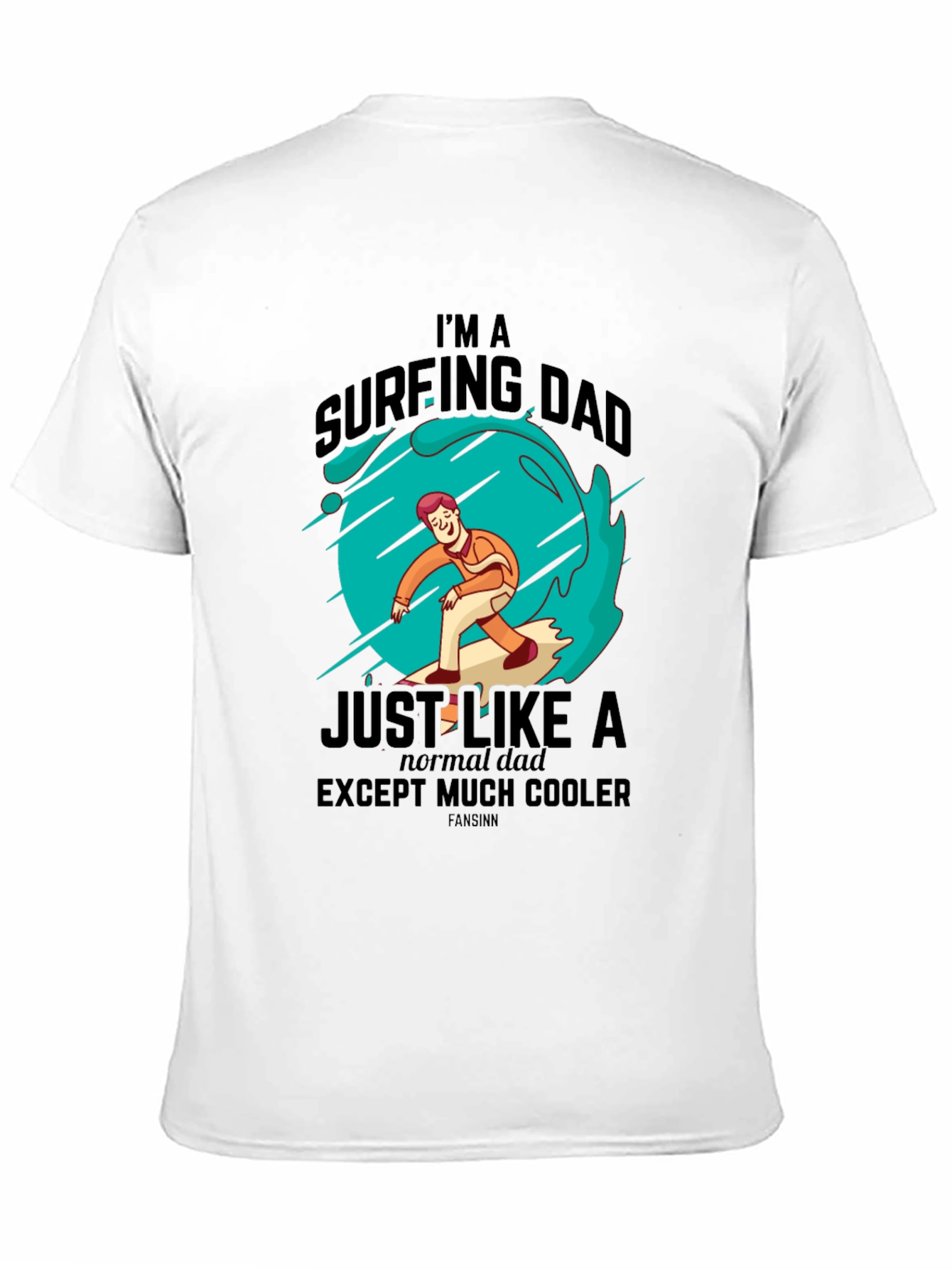 Black Surfing Dad Cool Graphic Tee view 11