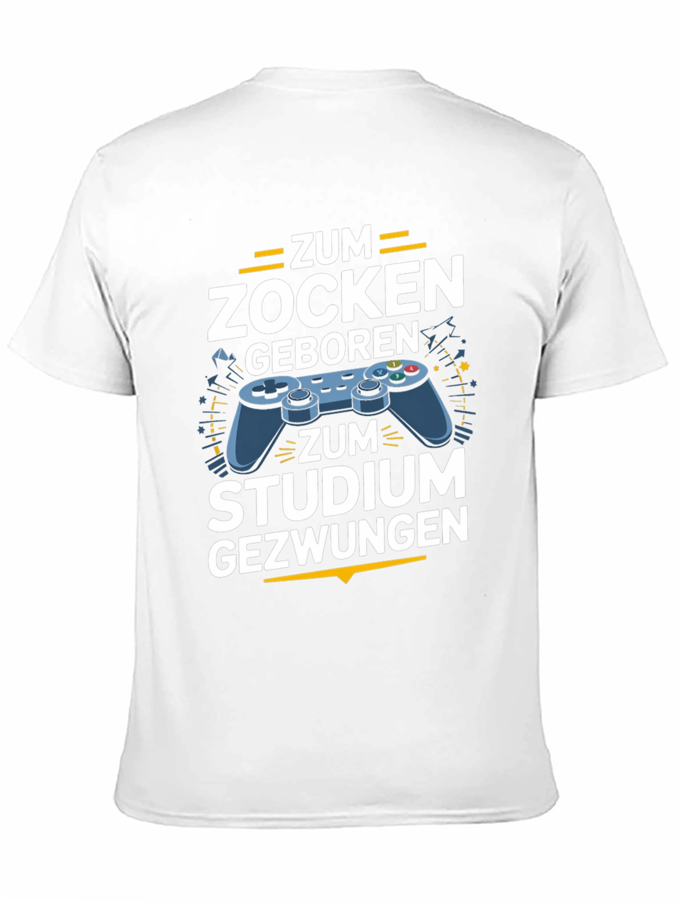 Black Gamer T-Shirt - Zum Zocken Geboren, Studium Gezwungen view 11