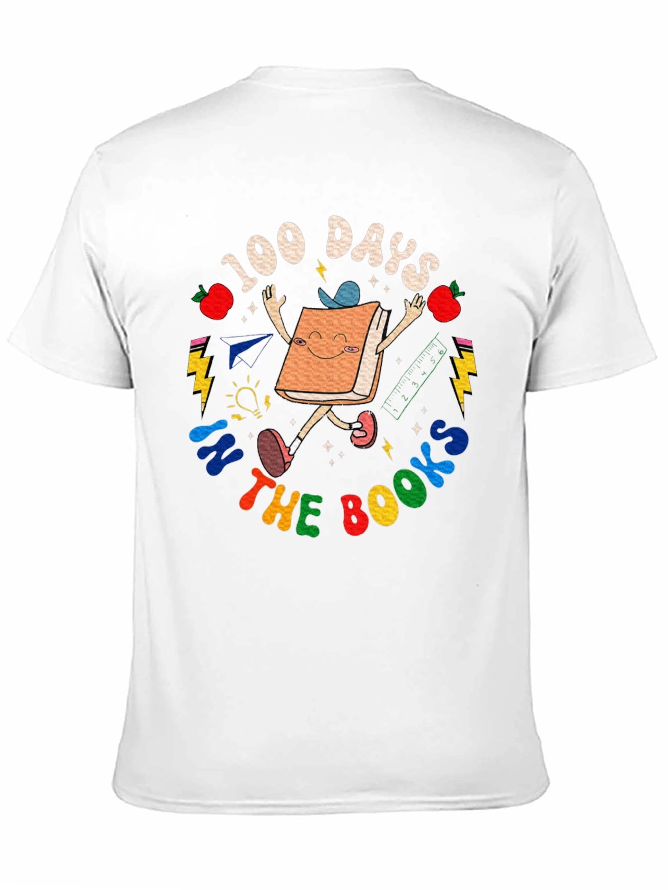 Black 100 Days in The Books T-Shirt - Cute Book Character view 11