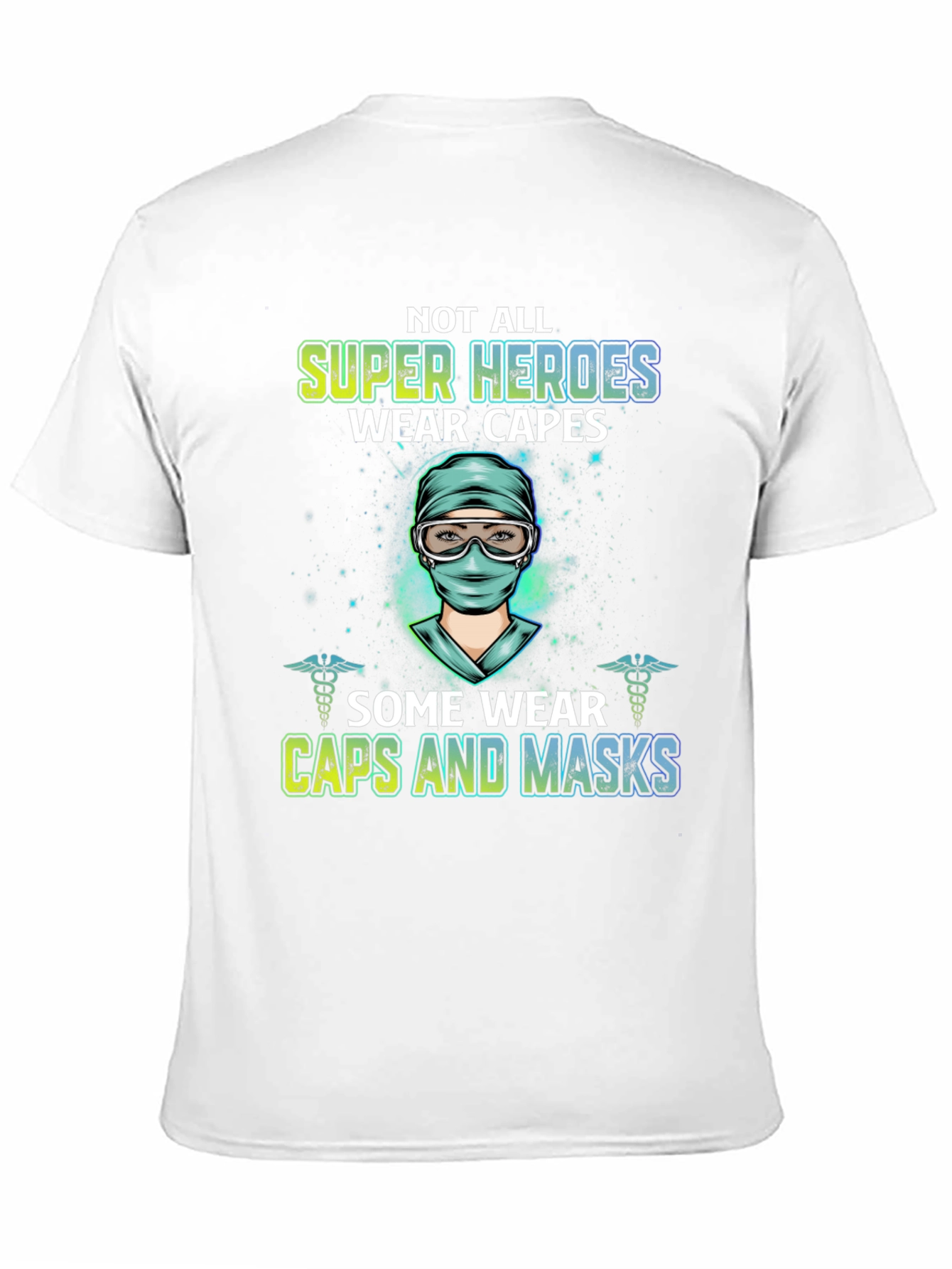 Black Heroic Caps and Masks T-Shirt view 11
