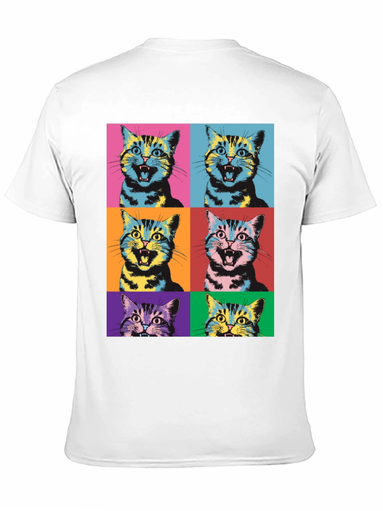 Black Pop Art Cat Graphic T-Shirt - Unique Style view 11