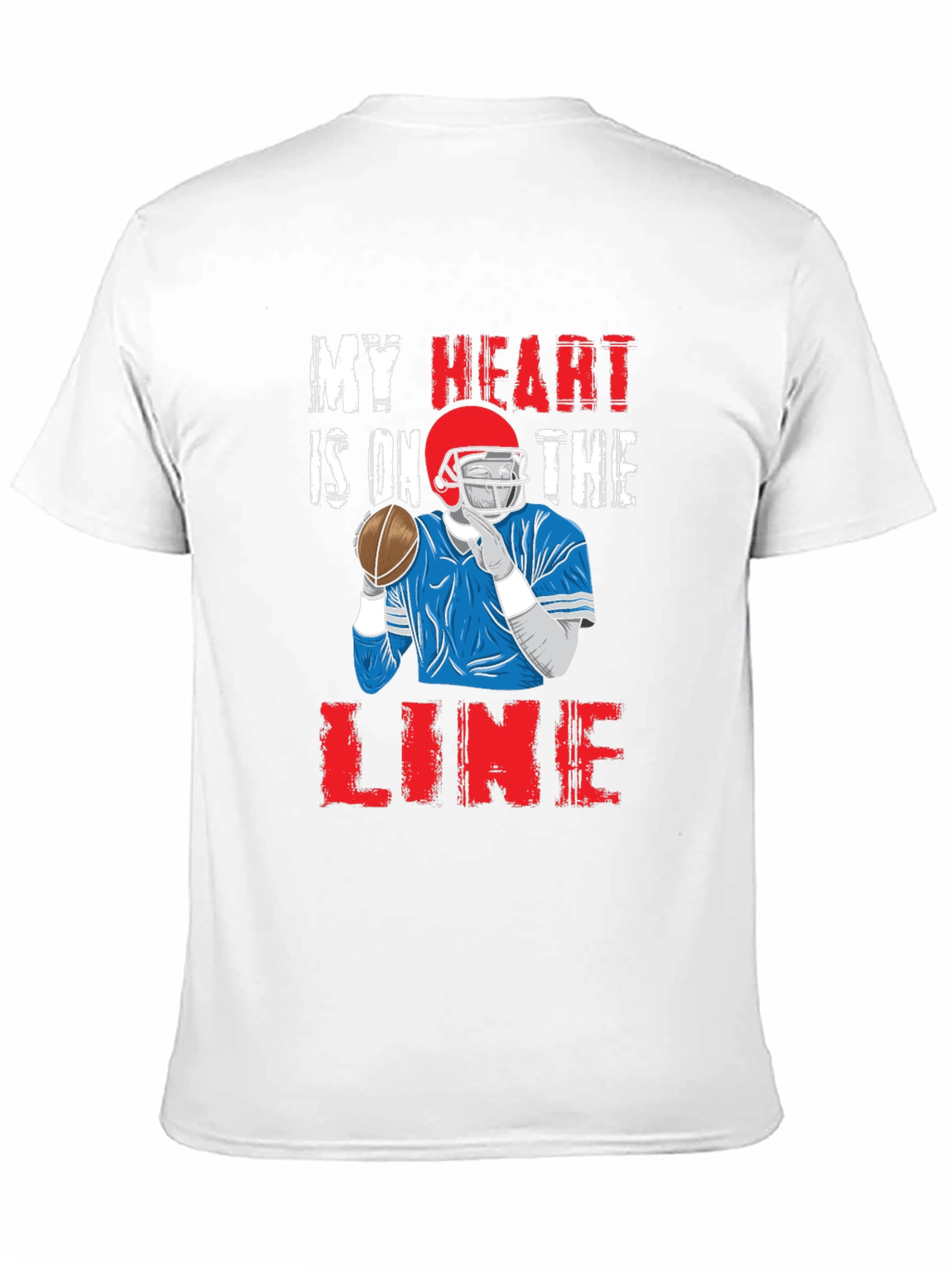 Black My Heart is On The Line Football Graphic Tee view 11