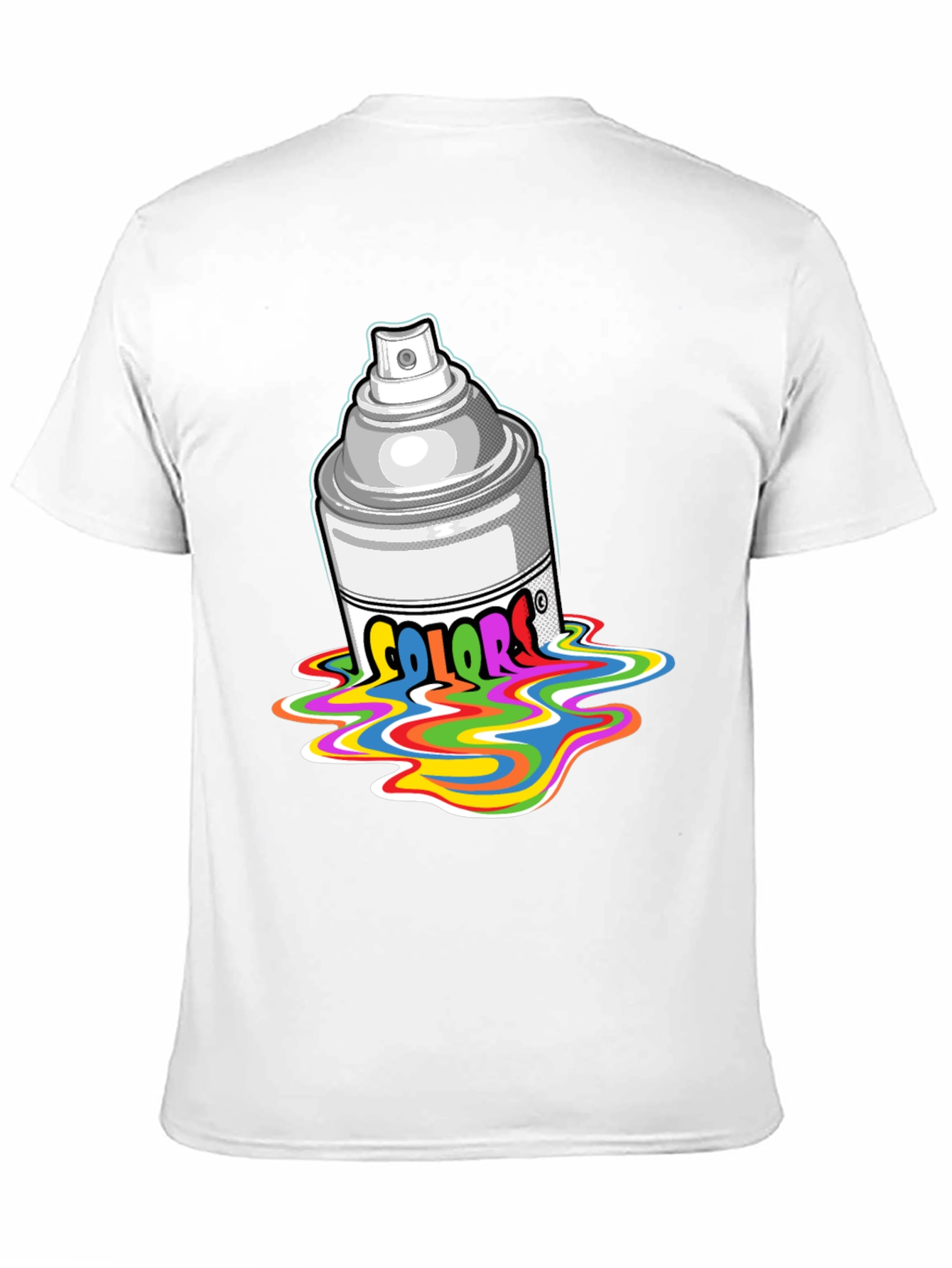 Black Colorful Spray Paint T-Shirt view 11