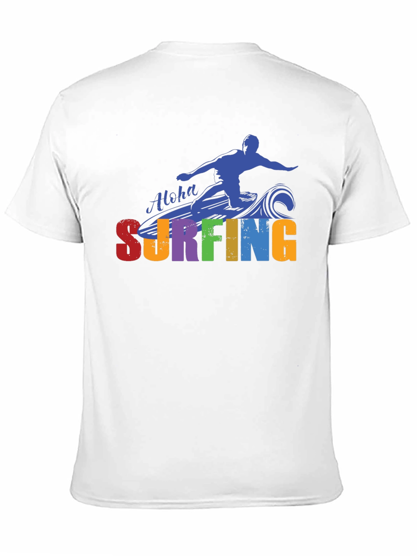 Black Aloha Surfing Graphic Tee - Black Cotton T-Shirt view 11