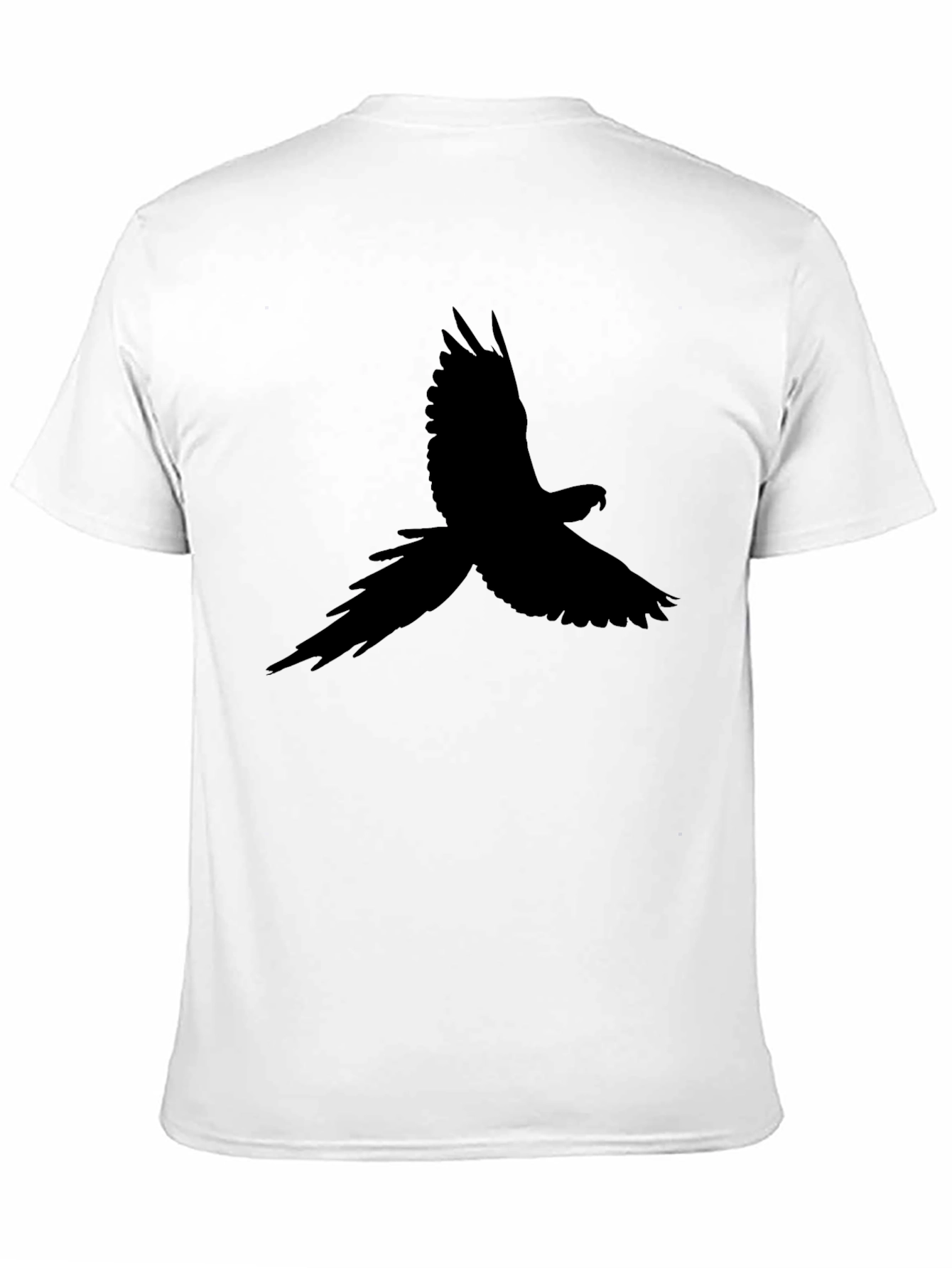 Black Black T-Shirt with Bird Silhouette Design view 11