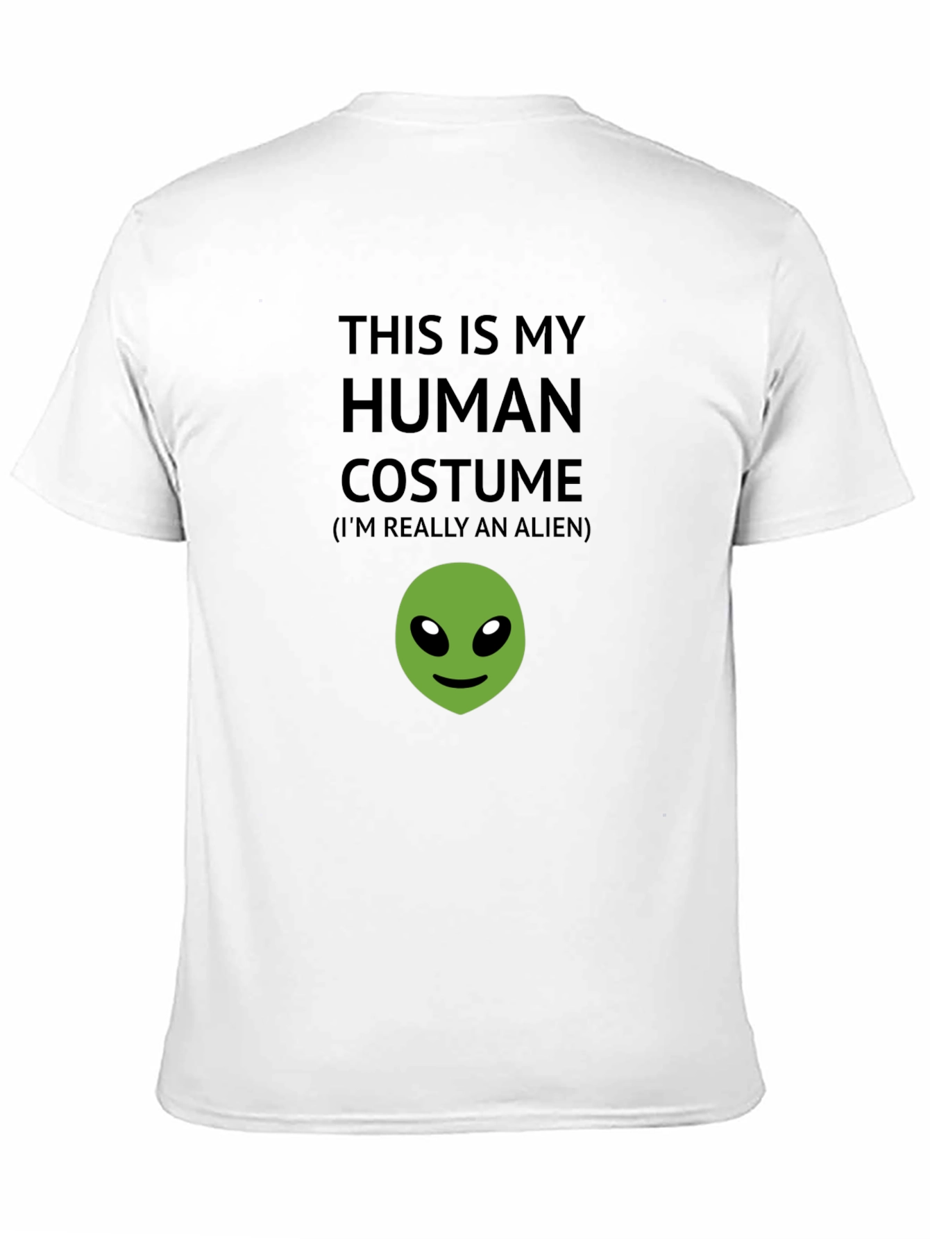 Black Human Costume Alien T-Shirt - Funny Novelty Tee view 11