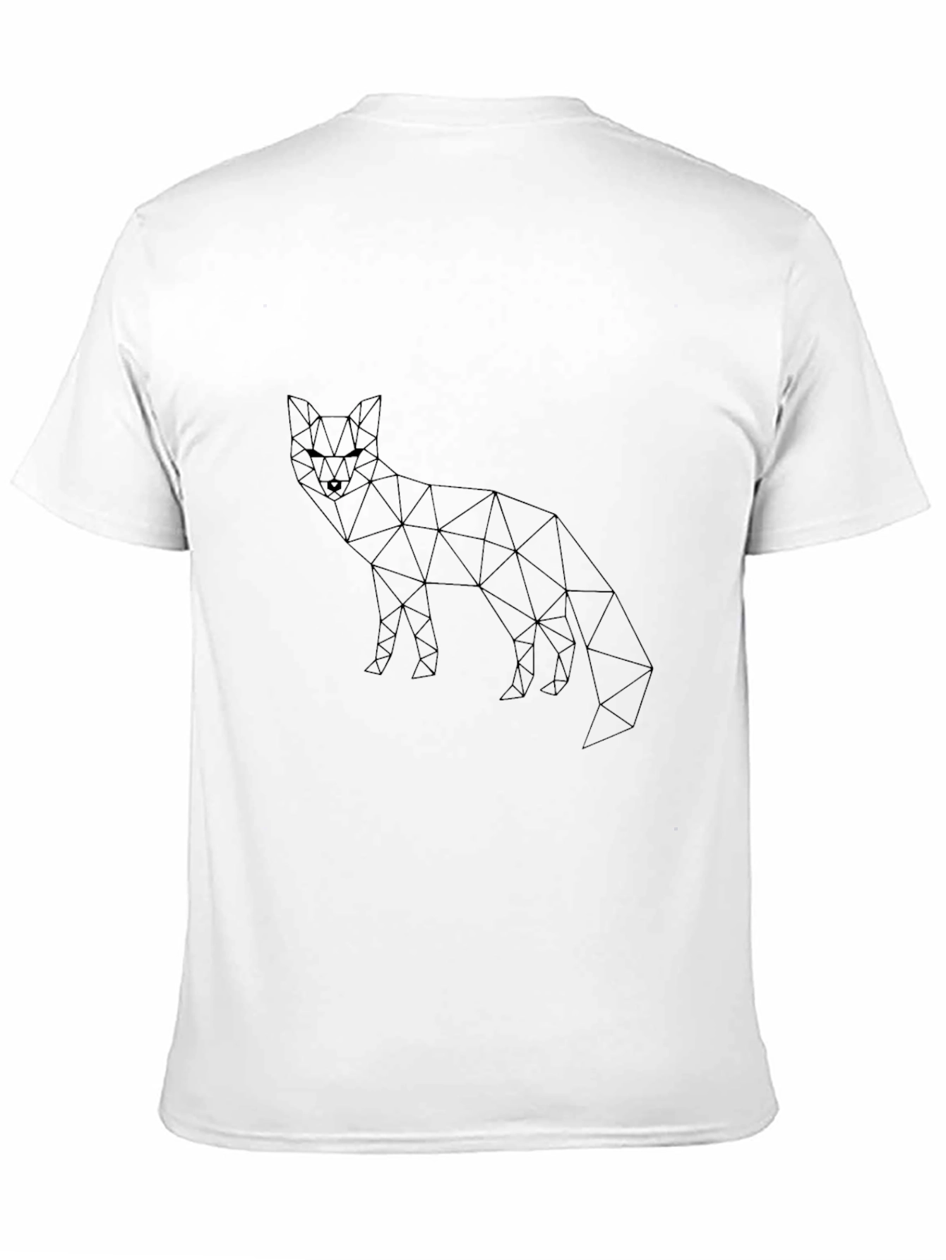 Black Geometric Fox Graphic Tee - Stylish Men's Black T-Shirt view 11