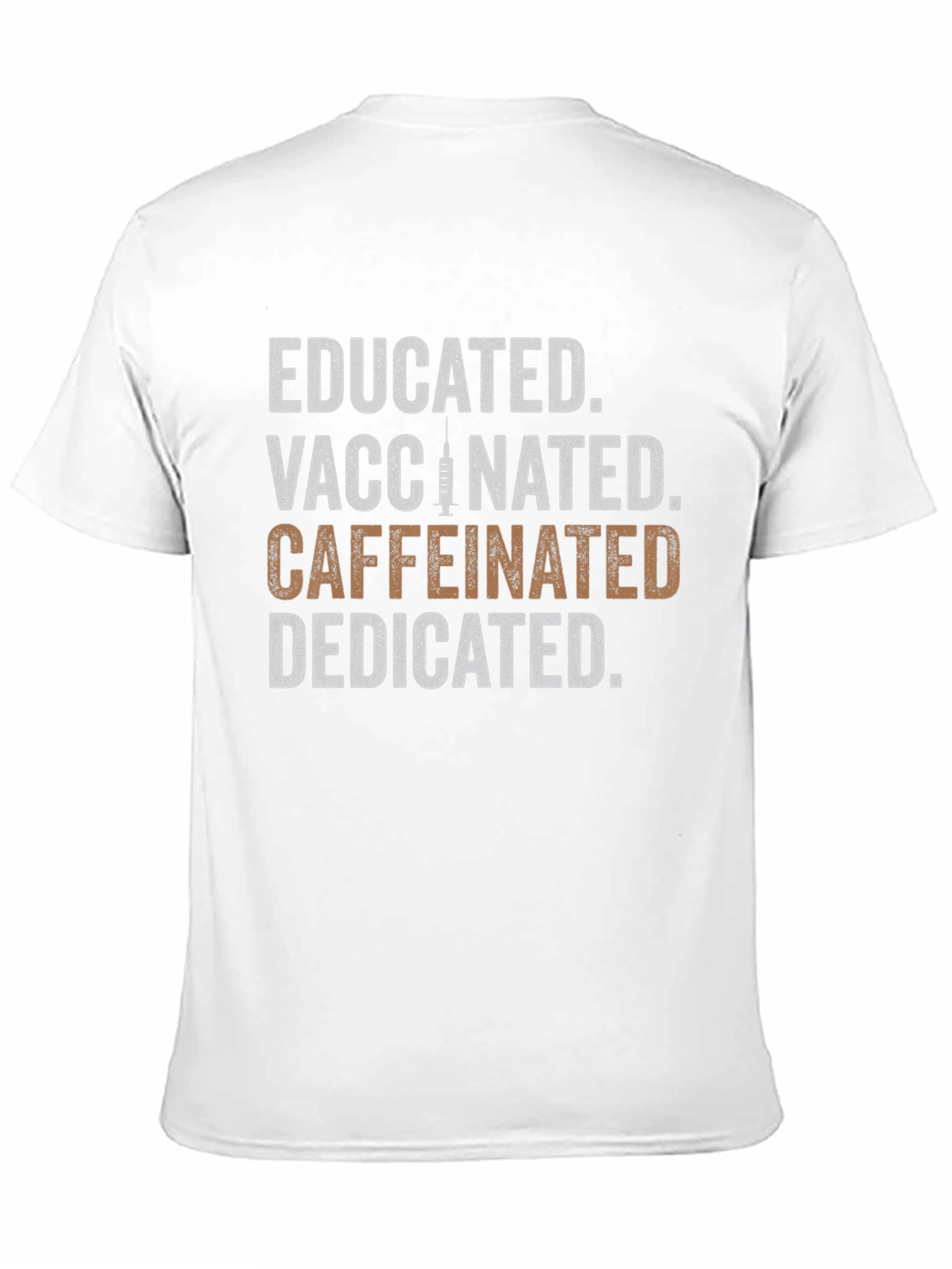 Black Educated Vaccinated Caffeinated Dedicated Graphic Tee view 11