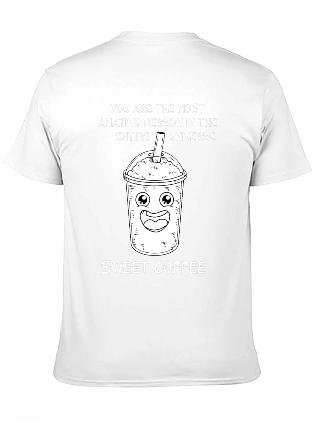Black Sweet Coffee Cartoon Graphic T-Shirt view 11