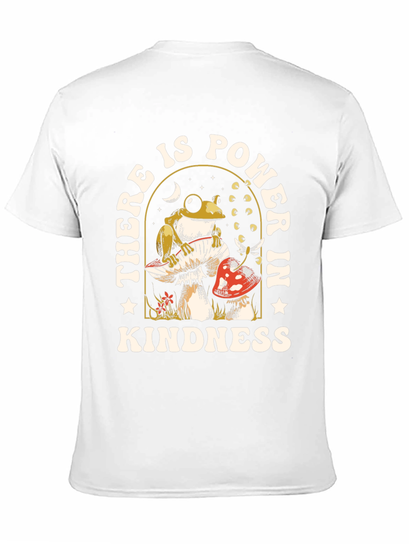 Black Kindness Power T-Shirt - Frog Mushroom Design view 11