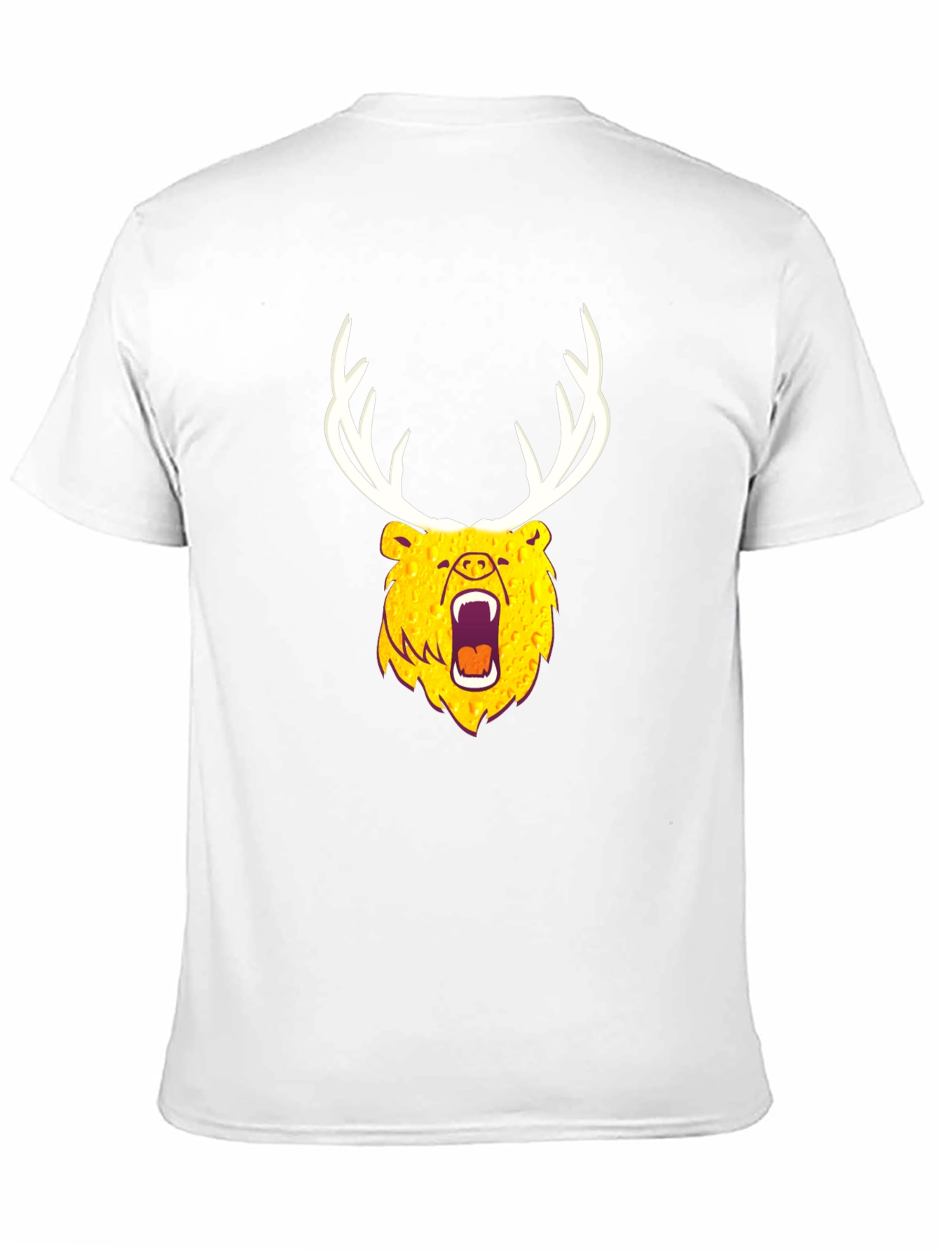 Black Bear with Antlers Graphic Tee - Black view 11