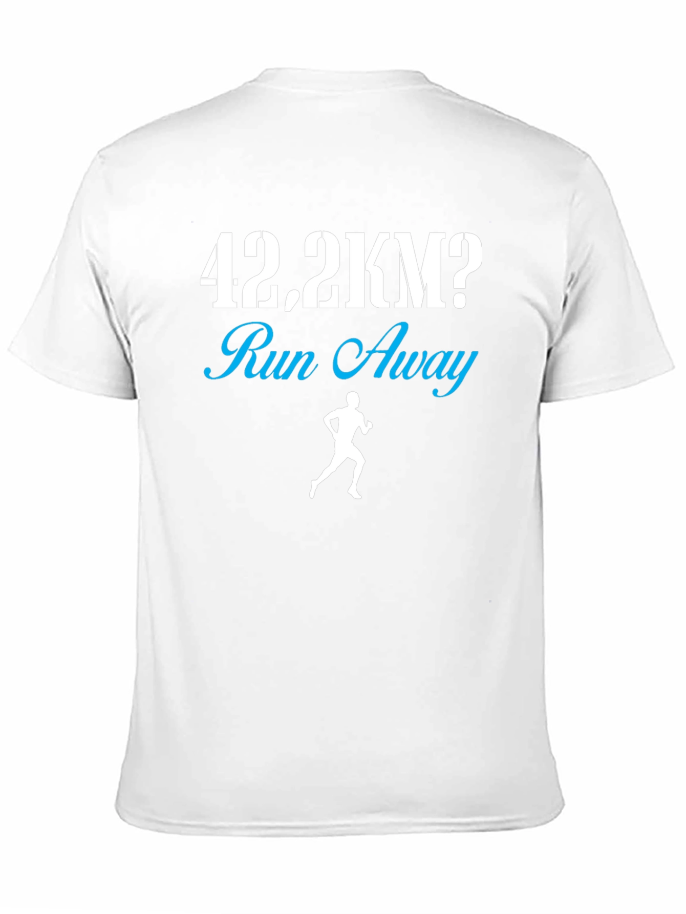 Black 42.2KM Run Away Funny Marathon Runner T-Shirt view 11