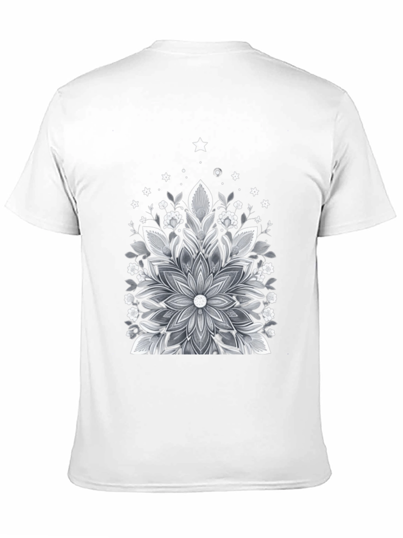 Black Floral Mandala Graphic Tee - Black Cotton Blend view 11
