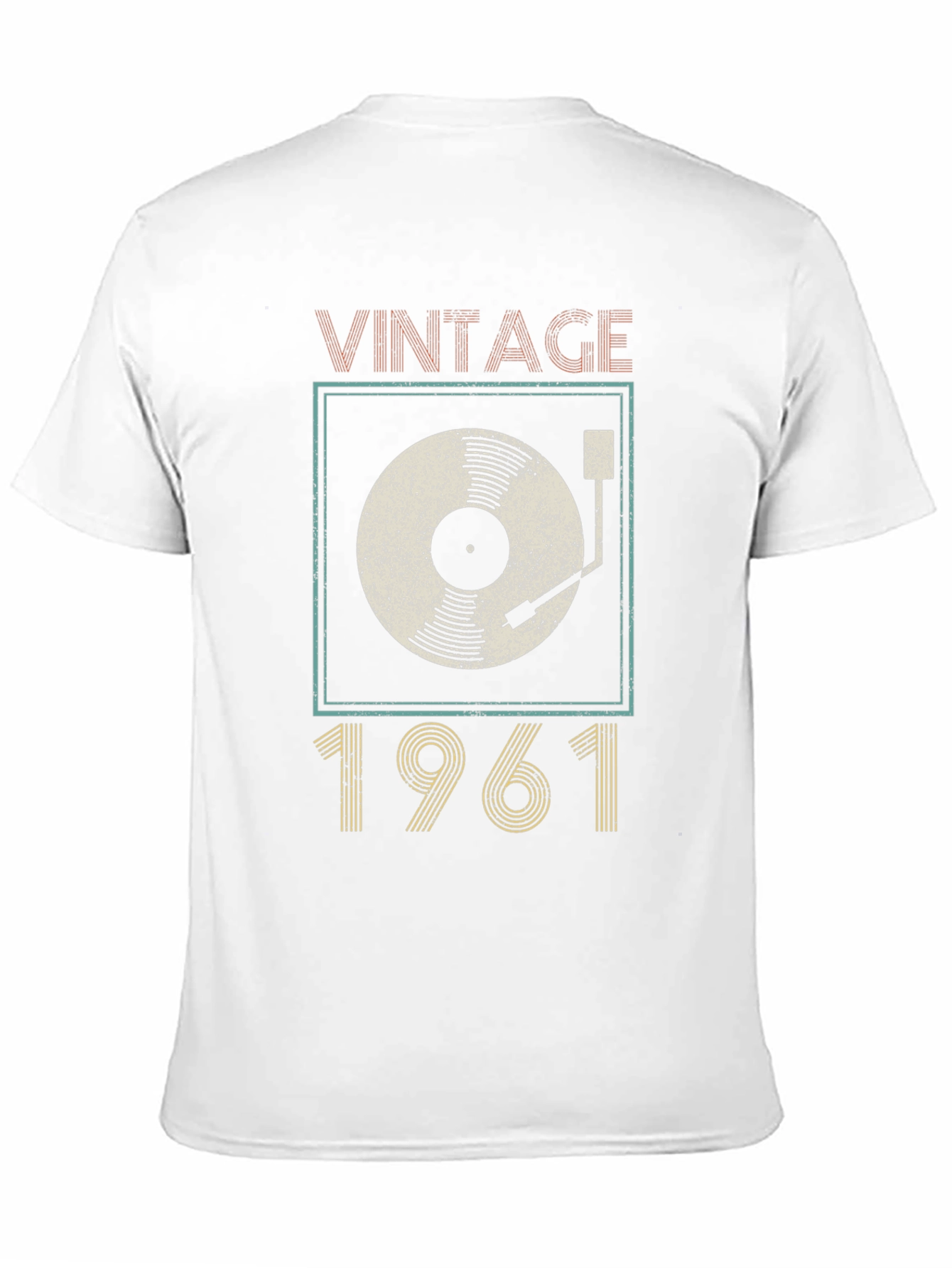 Black Vintage 1961 Record Player Graphic T-Shirt view 11