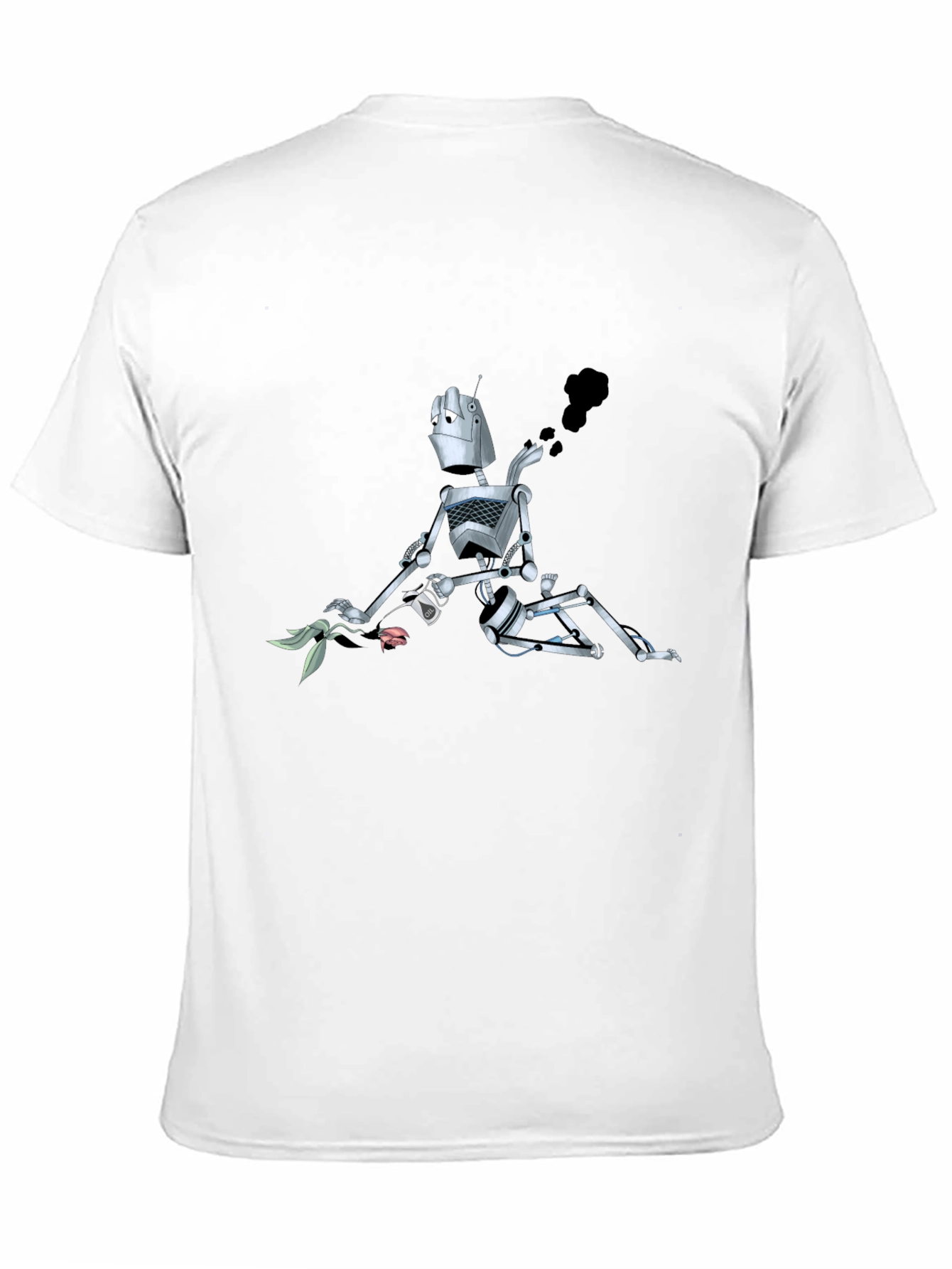 Black Robot with Flower Graphic Tee - Black view 11