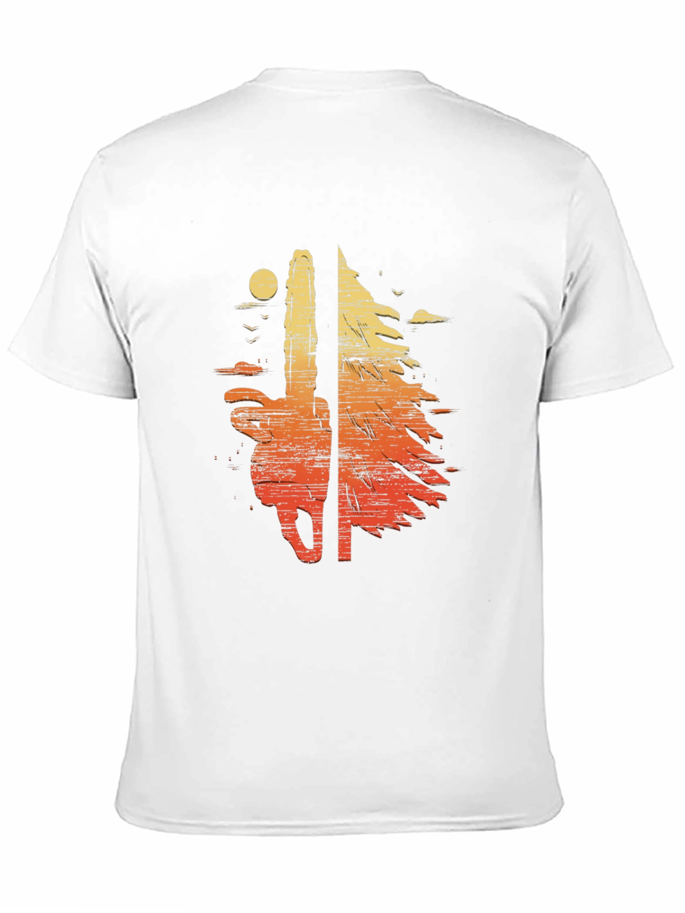 Black Chainsaw Sunset Graphic T-Shirt view 11