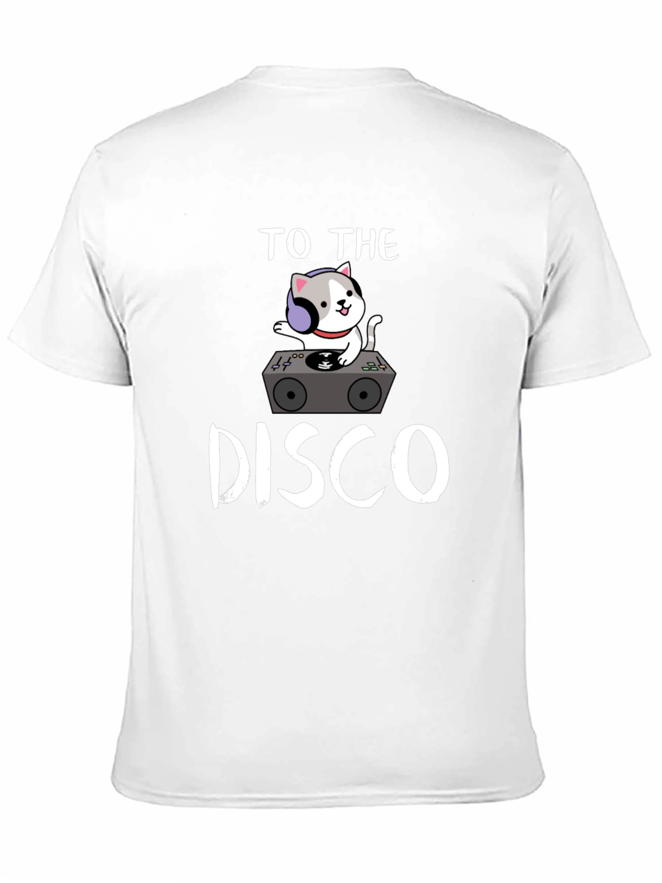 Black DJ Cat Graphic Tee - "To The Disco" Design view 11