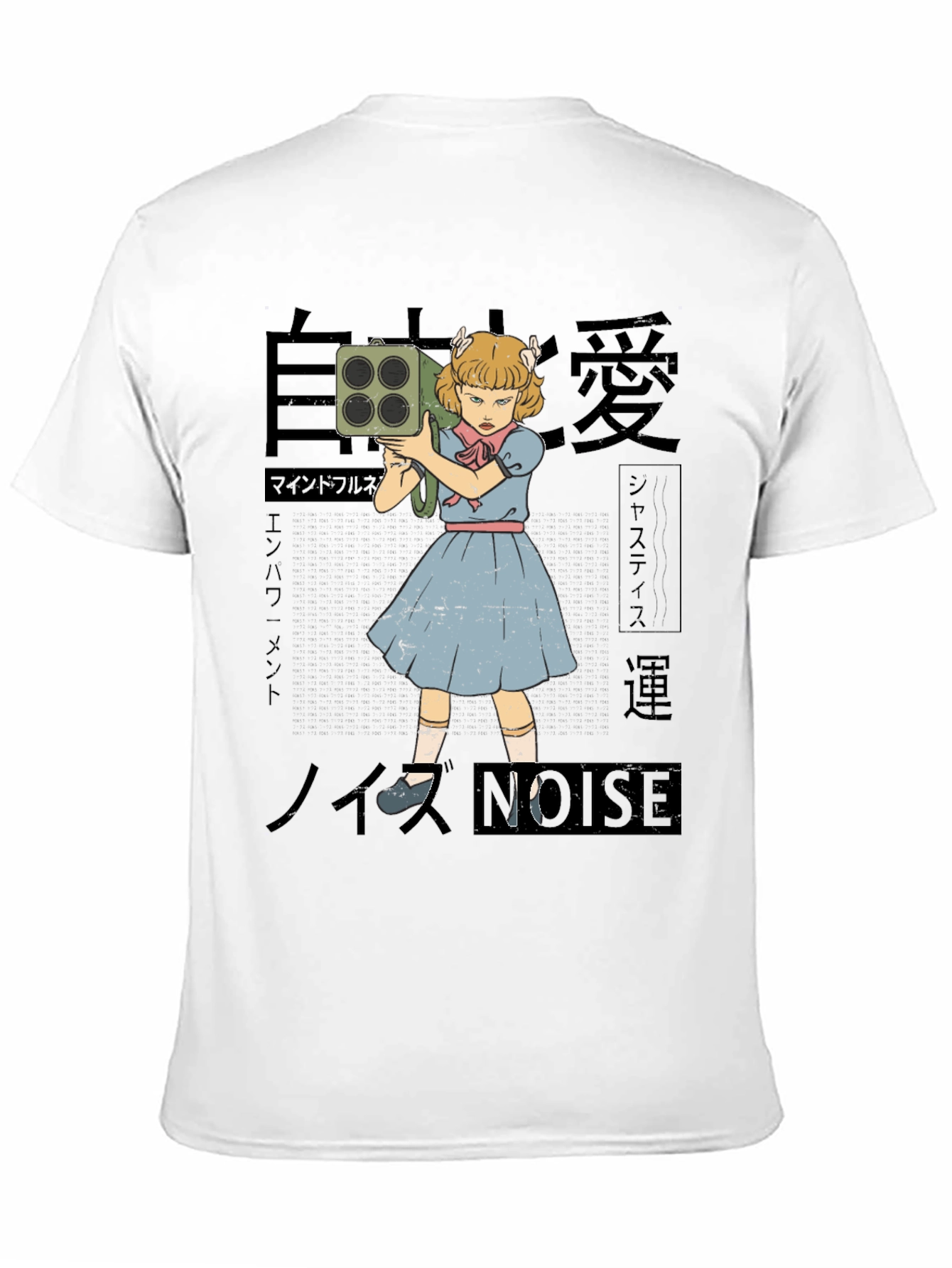 Black Noise Girl Graphic T-Shirt - Edgy Japanese Inspired Tee view 11