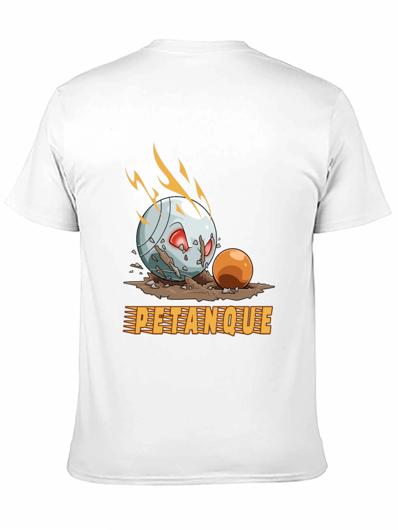 Black Petanque Cartoon Graphic Tee - Black Cotton T-Shirt view 11